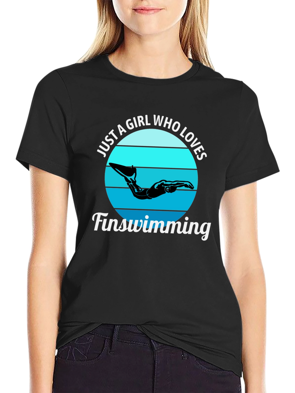 Girl Who Loves Finswimming Graphic T-Shirt