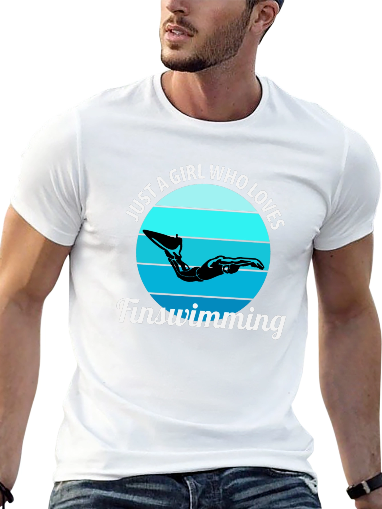 Girl Who Loves Finswimming Graphic T-Shirt