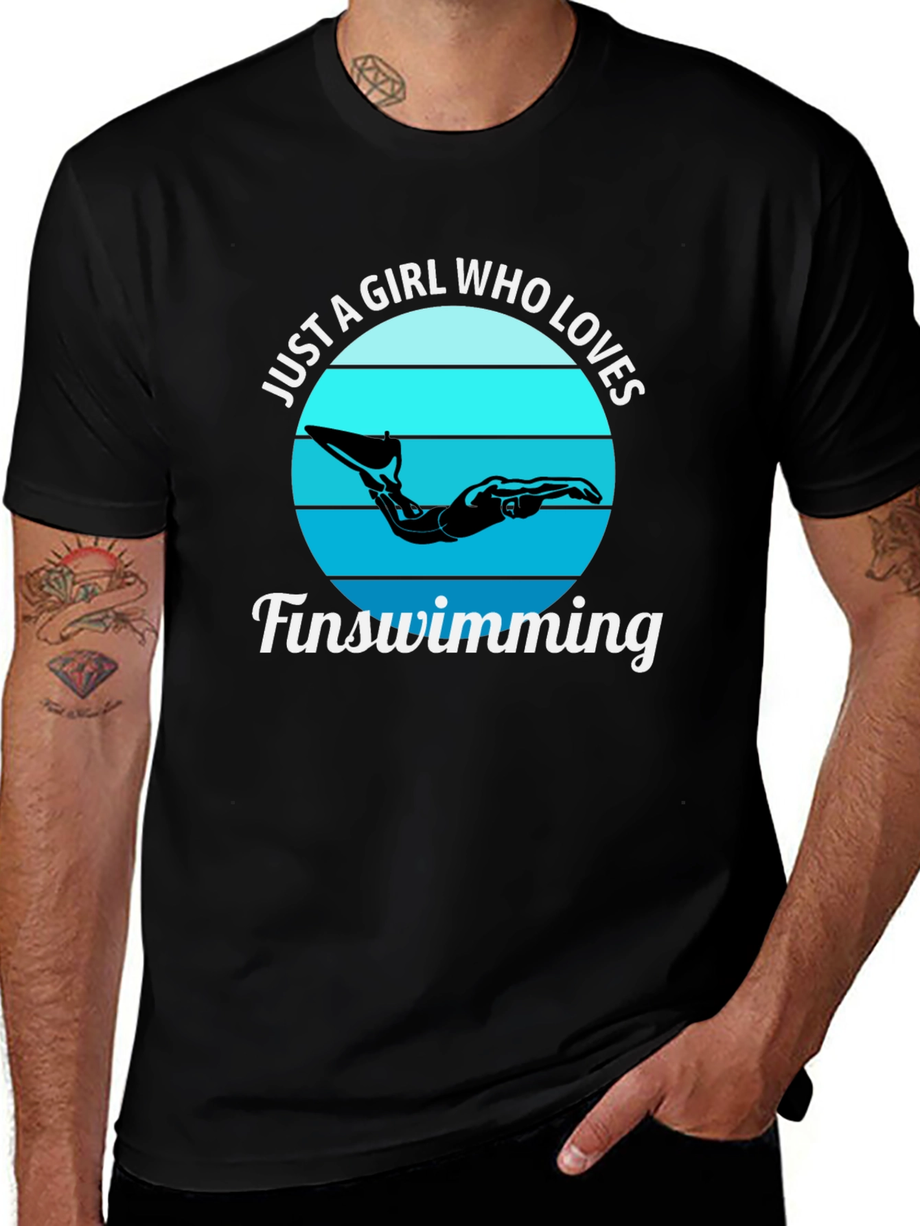 Girl Who Loves Finswimming Graphic T-Shirt