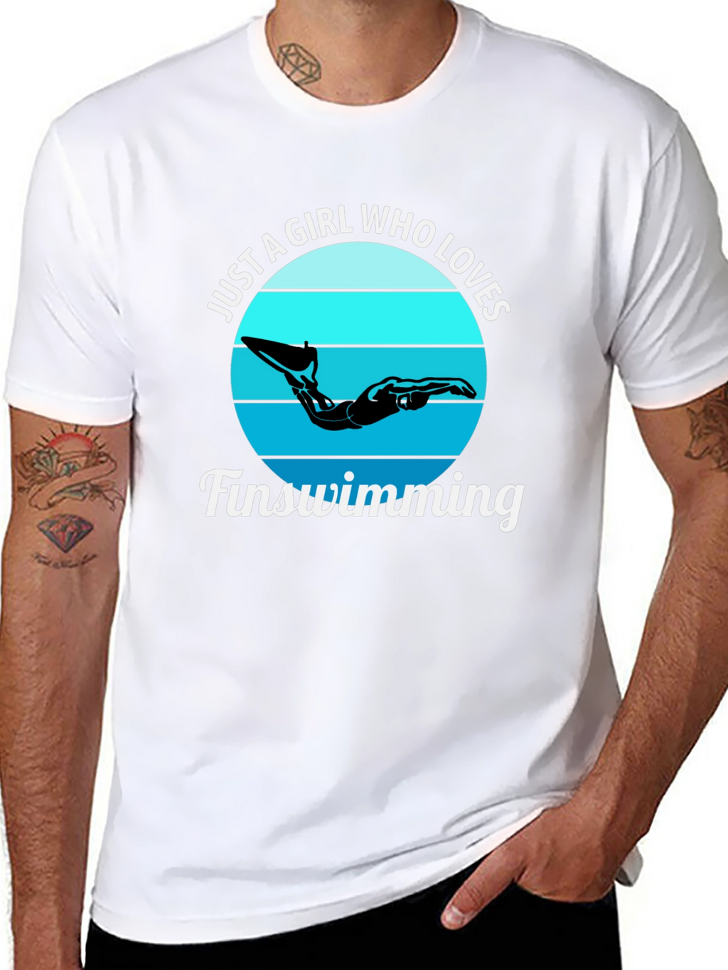 Girl Who Loves Finswimming Graphic T-Shirt