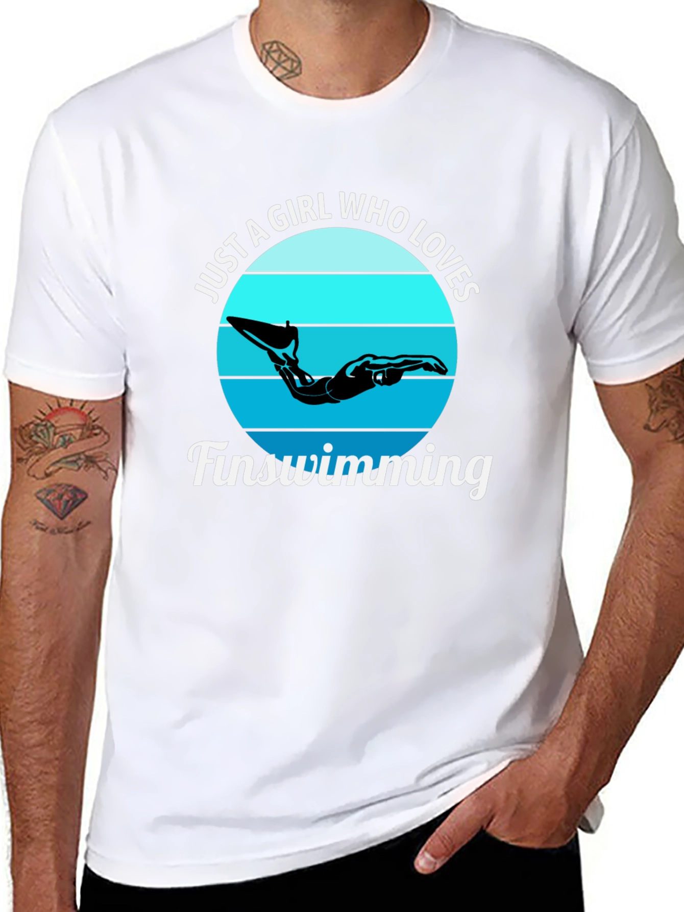 Girl Who Loves Finswimming Graphic T-Shirt