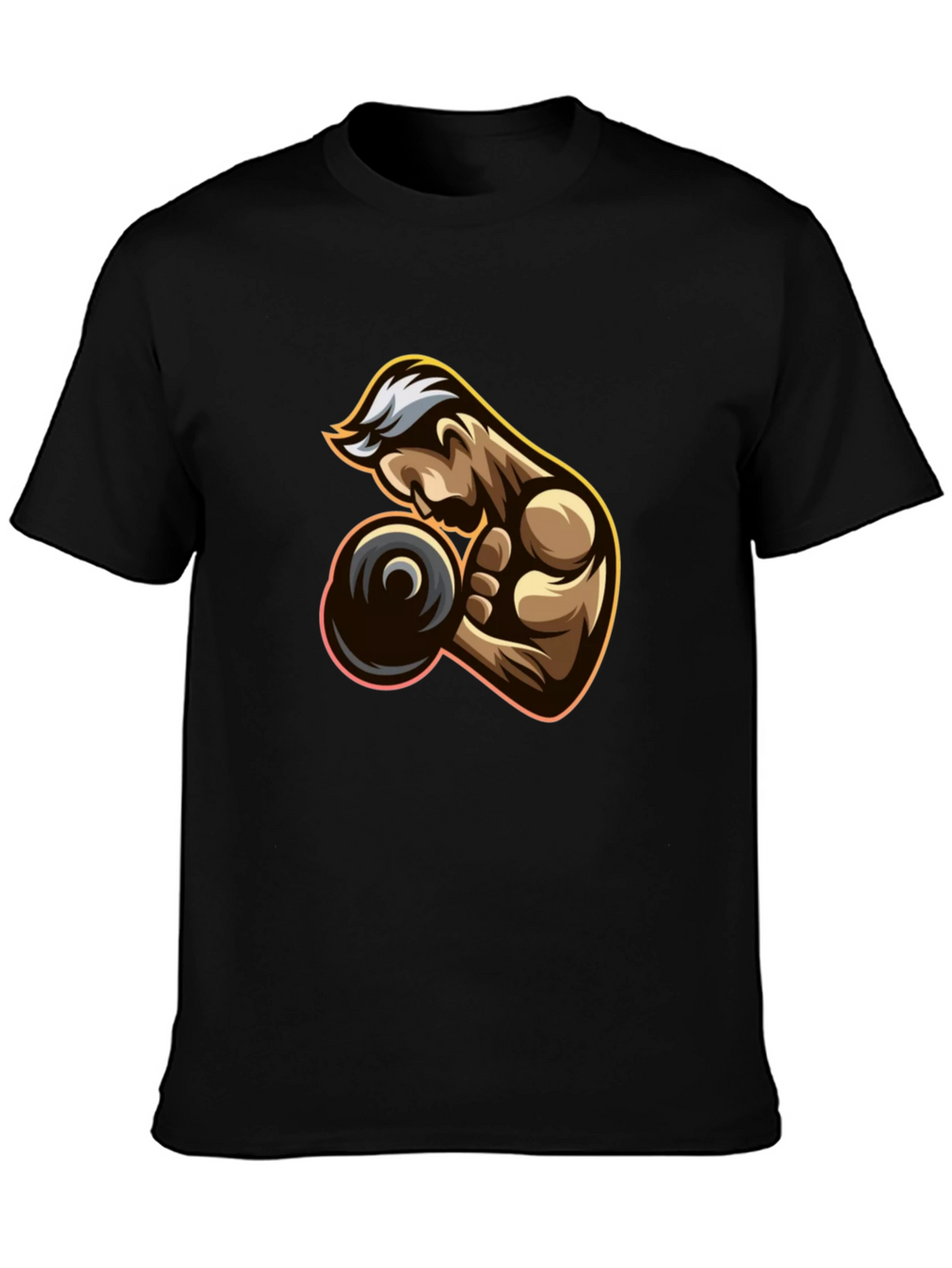 Muscle Man Graphic Tee - Black Cotton