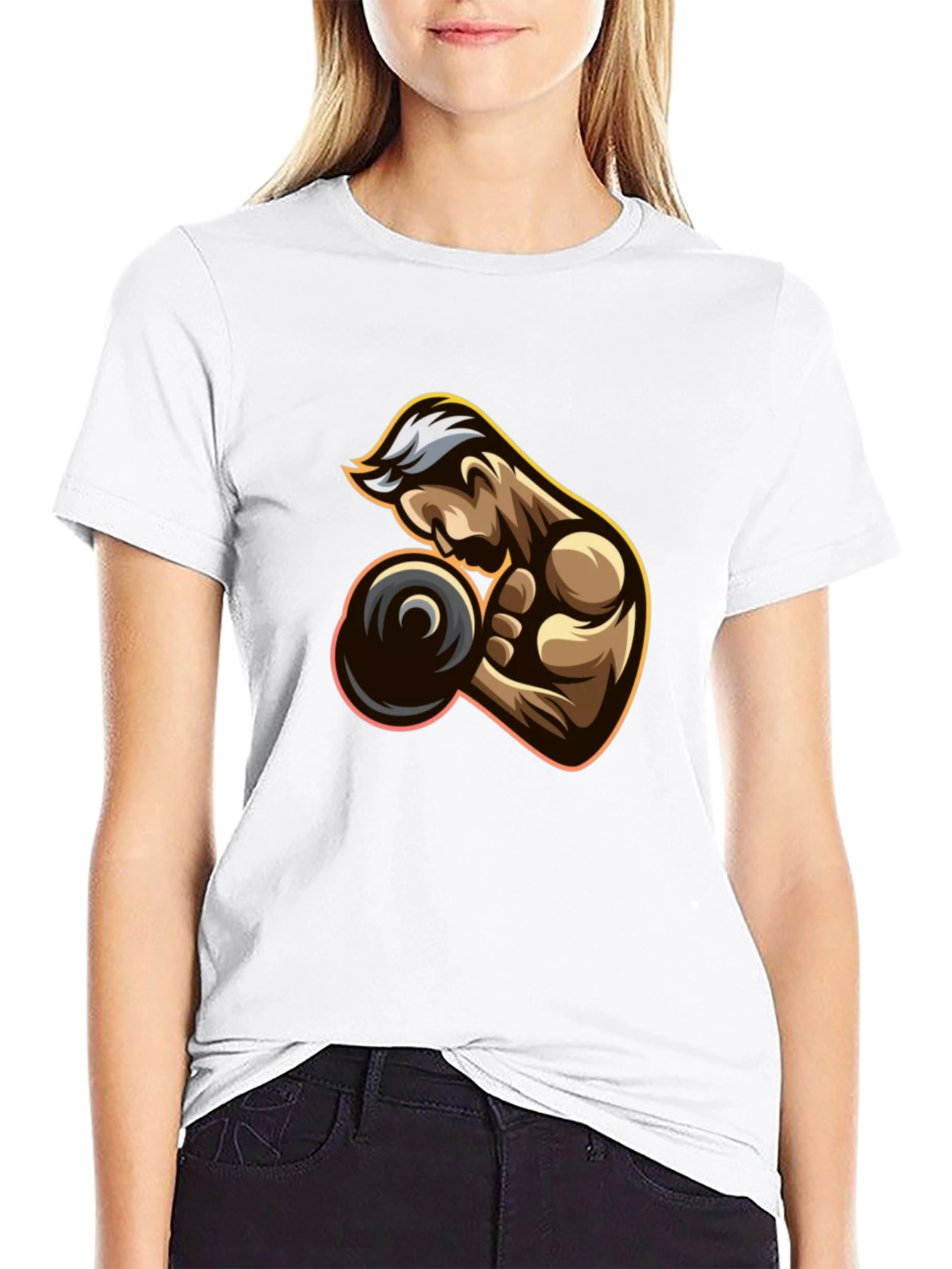 Muscle Man Graphic Tee - Black Cotton