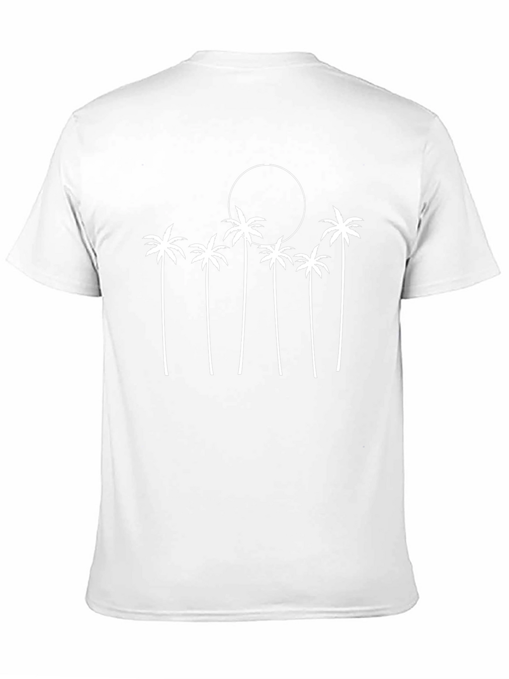 Palm Tree Sunset Graphic Tee - Black Cotton Blend
