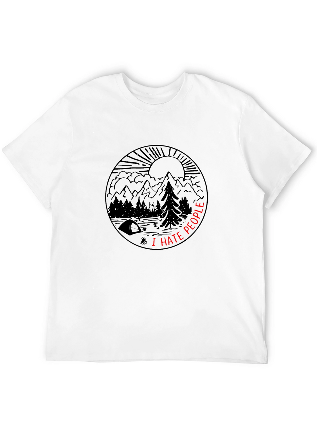 I Hate People Nature Scene Graphic Tee - Black
