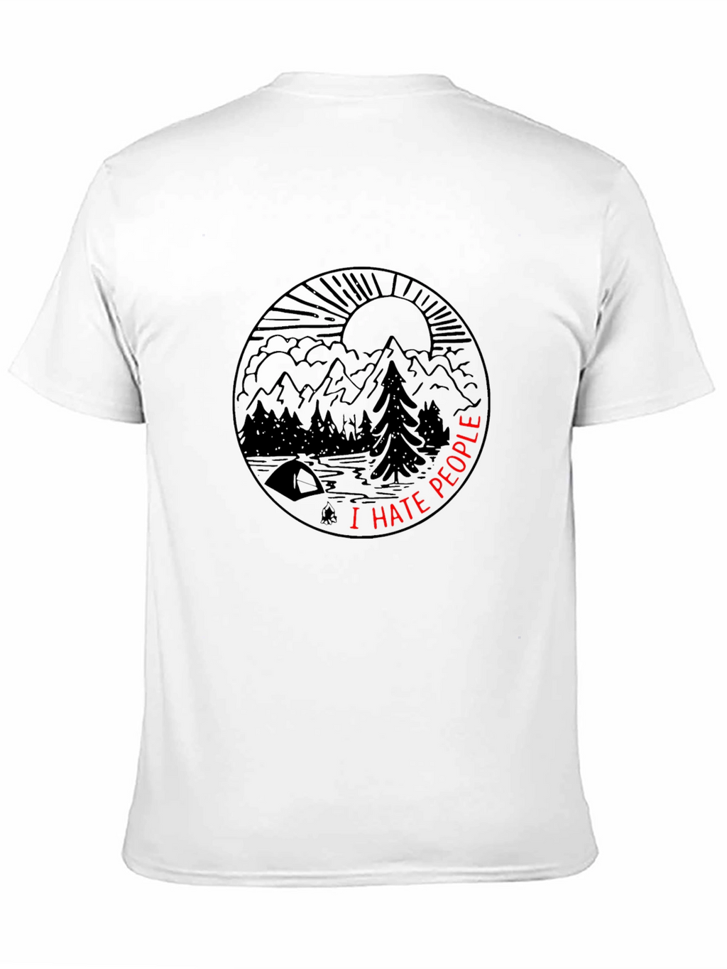 I Hate People Nature Scene Graphic Tee - Black