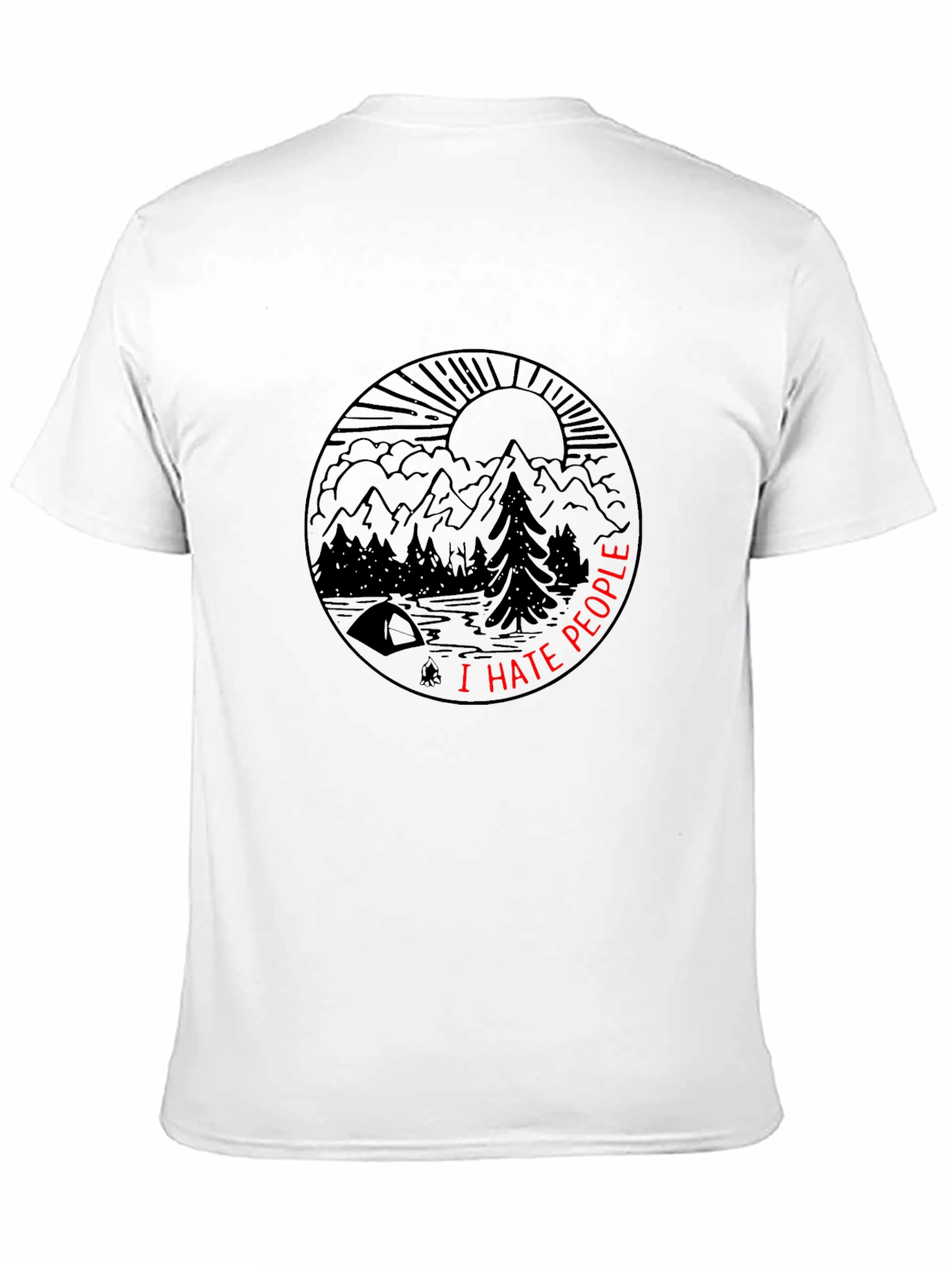 I Hate People Nature Scene Graphic Tee - Black