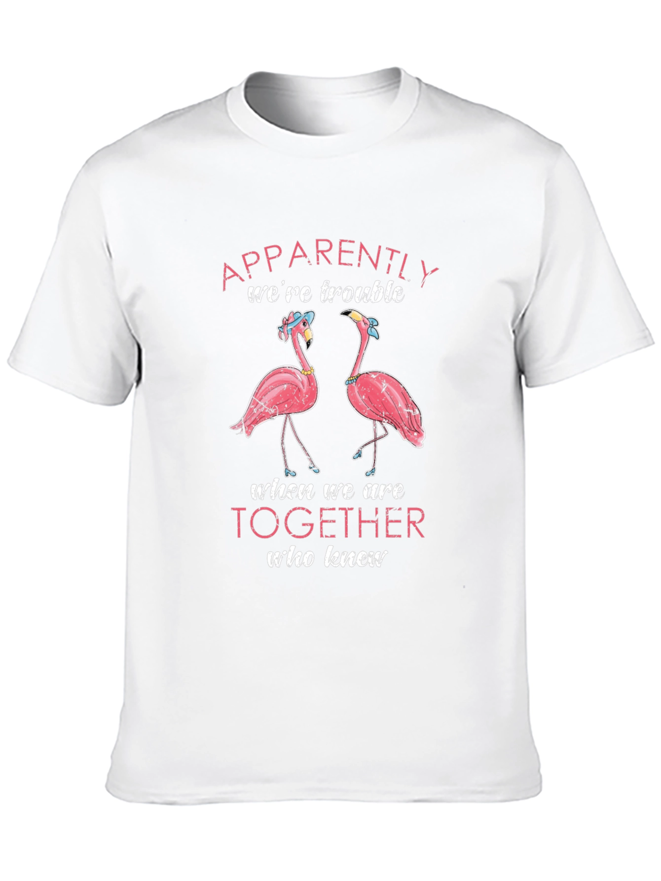 Flamingo Trouble Together Graphic T-Shirt