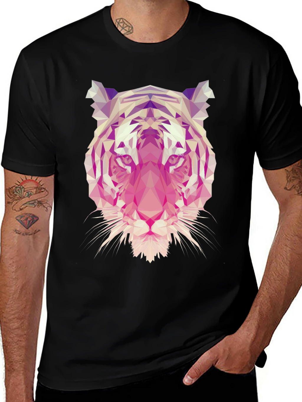 Geometric Tiger Graphic T-Shirt