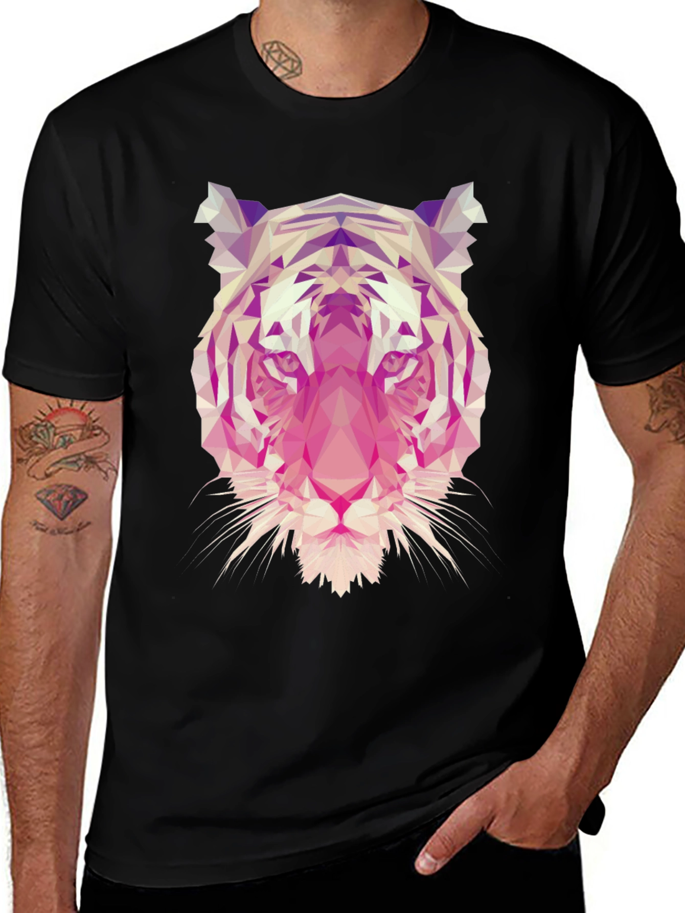 Geometric Tiger Graphic T-Shirt