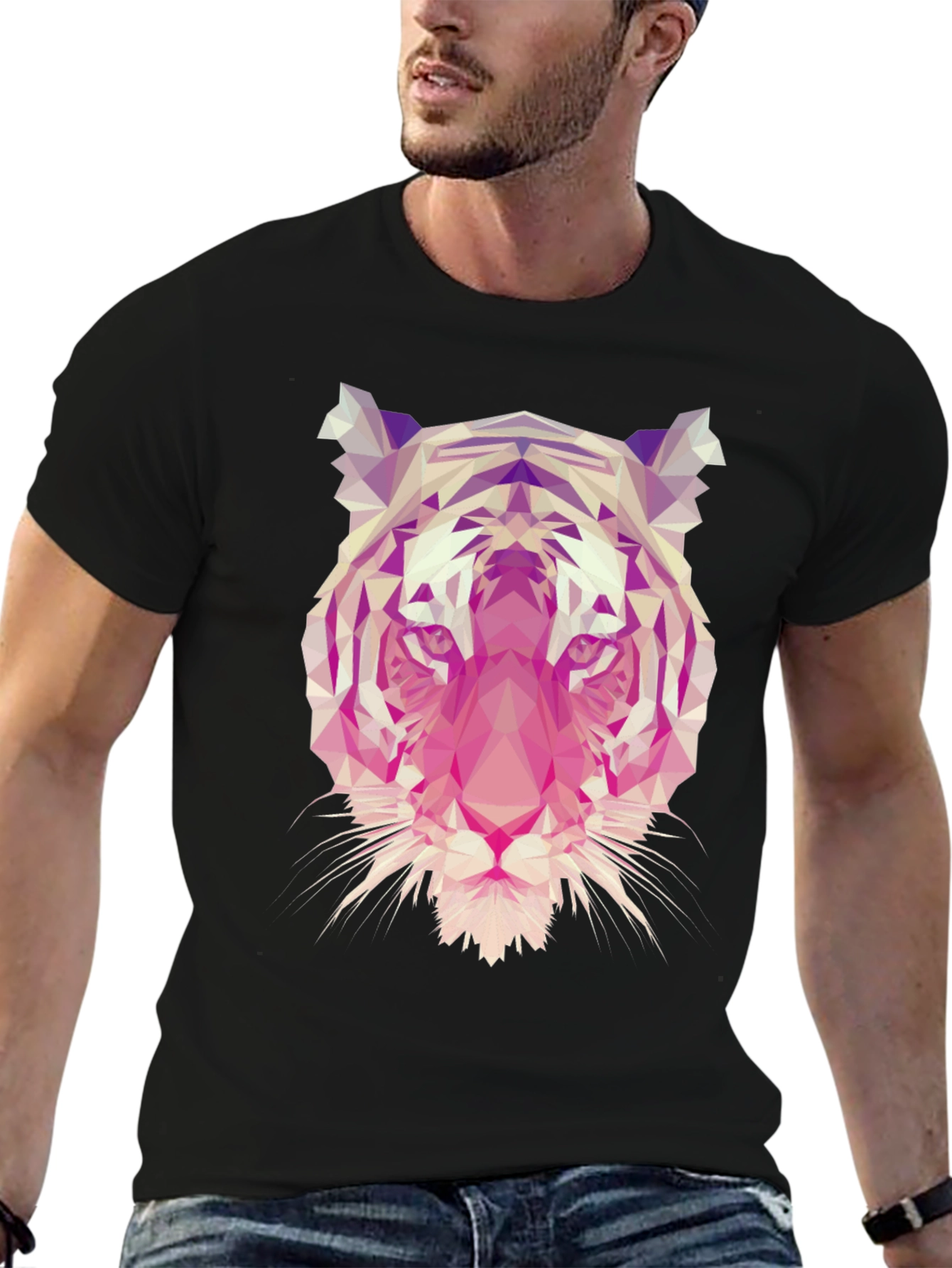 Geometric Tiger Graphic T-Shirt