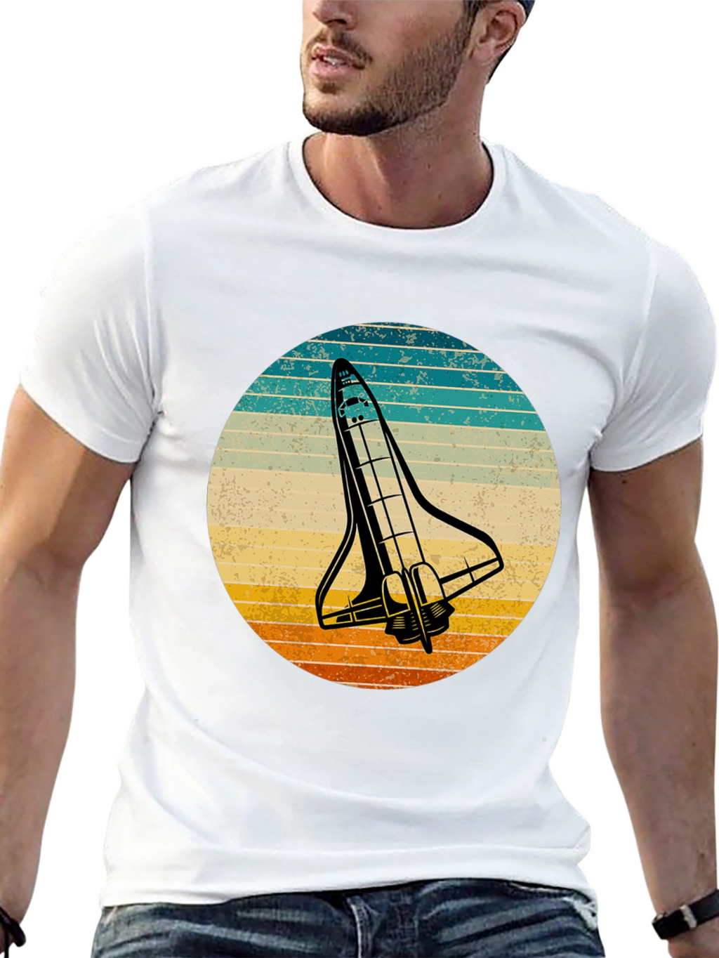 Retro Space Shuttle Graphic T-Shirt