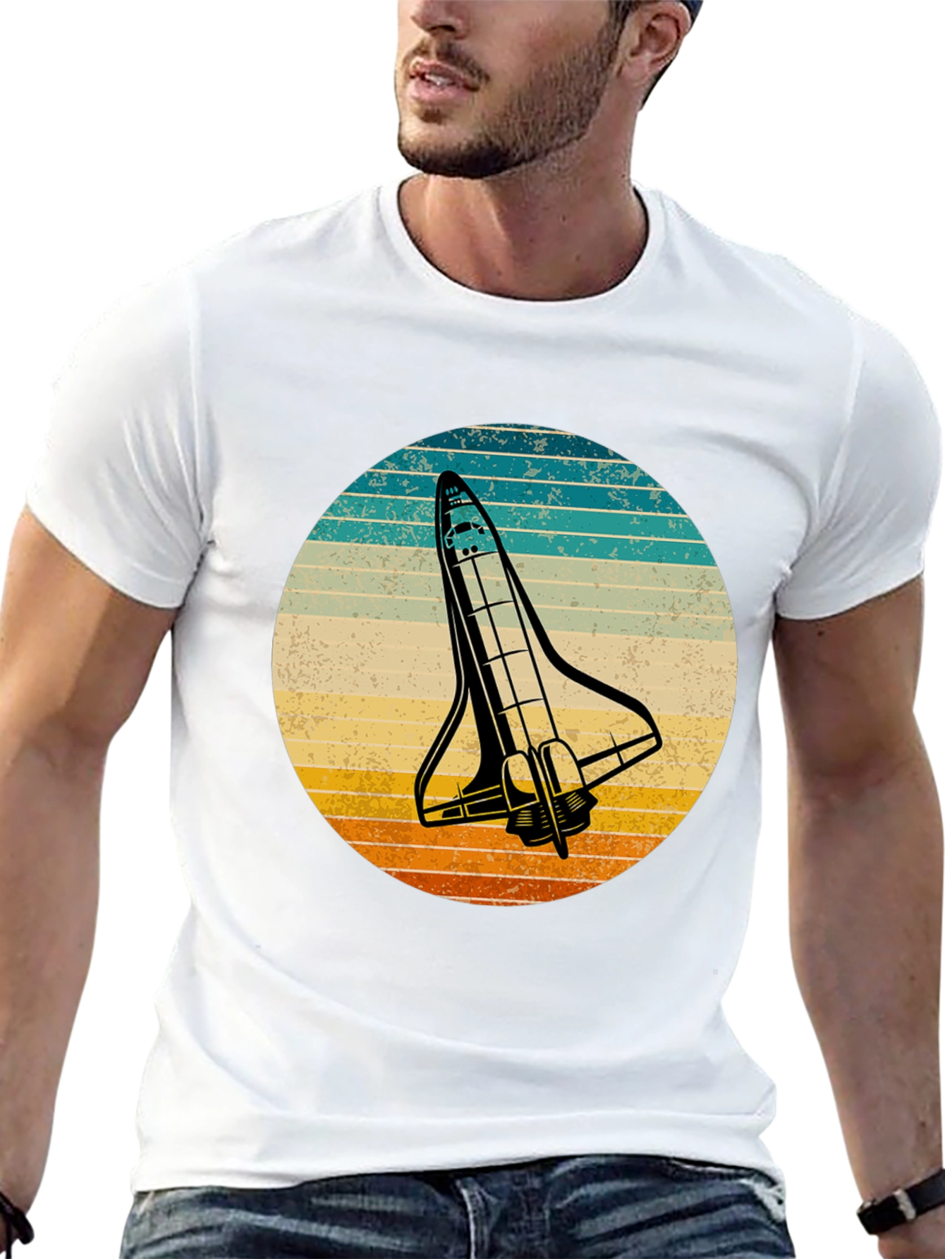Retro Space Shuttle Graphic T-Shirt