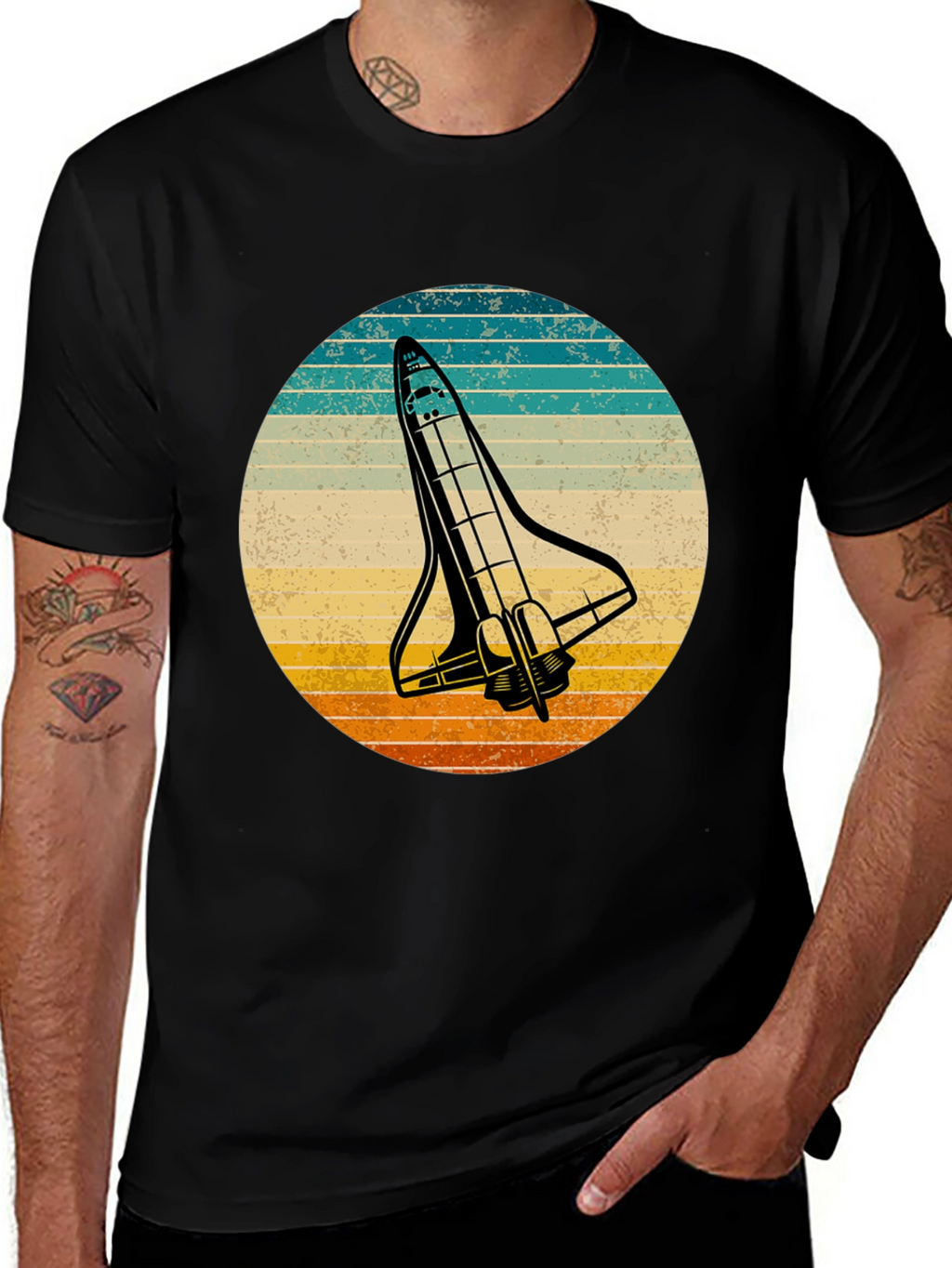 Retro Space Shuttle Graphic T-Shirt