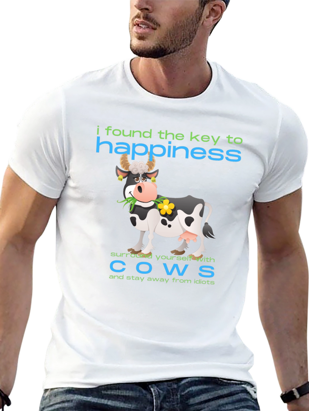 Happiness Cow Graphic T-Shirt