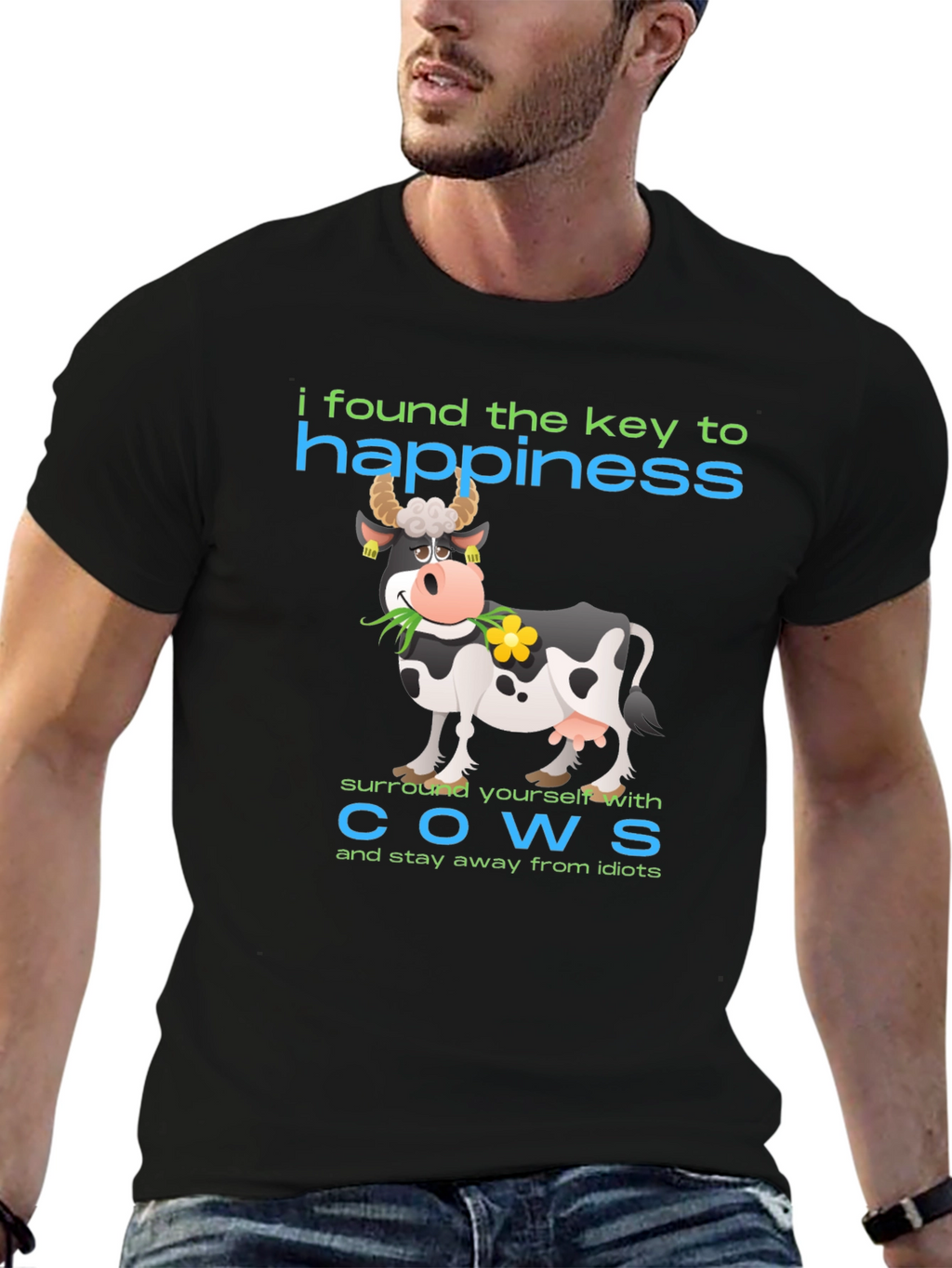 Happiness Cow Graphic T-Shirt