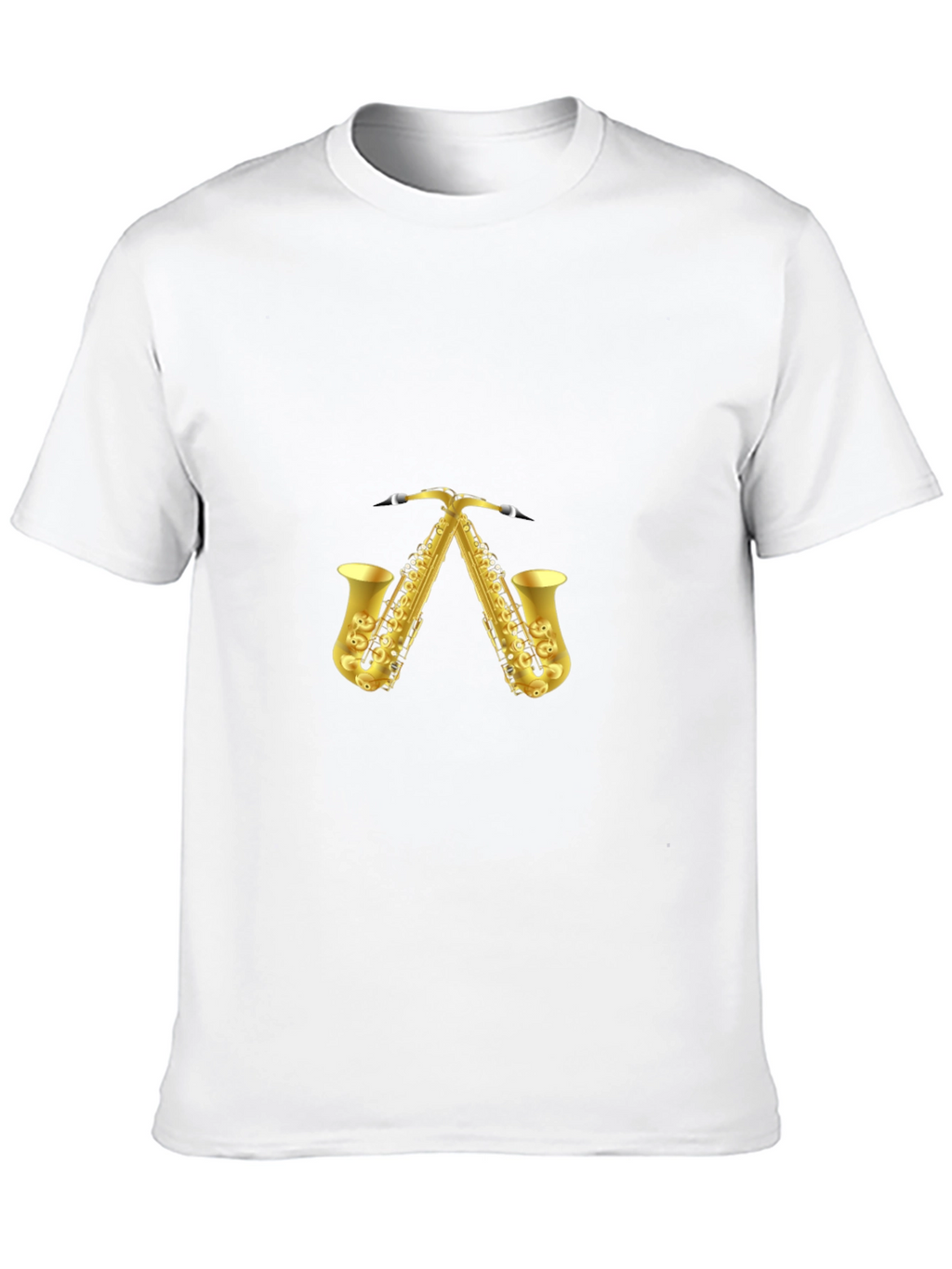 Saxophone Pattern Black T-Shirt