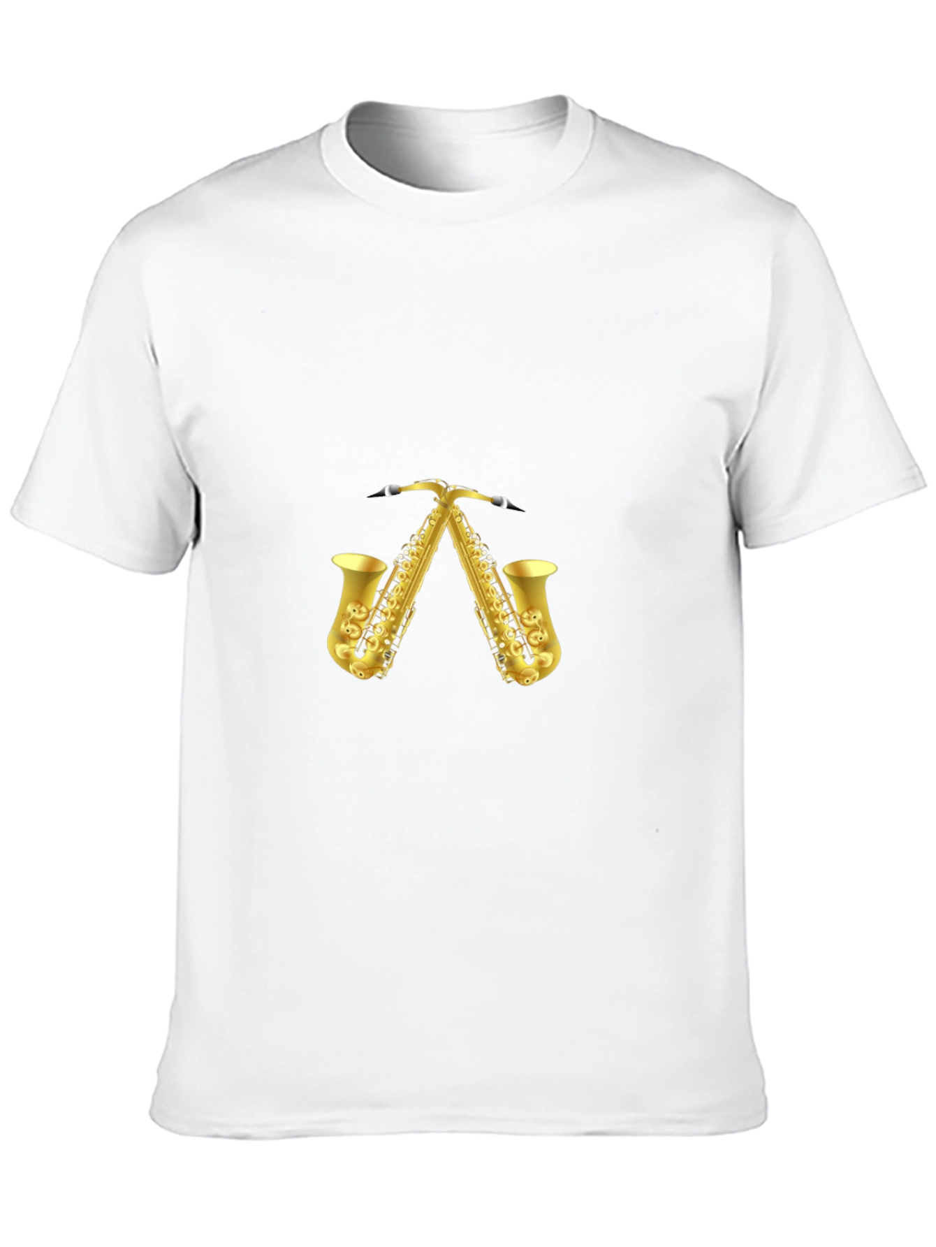 Saxophone Pattern Black T-Shirt