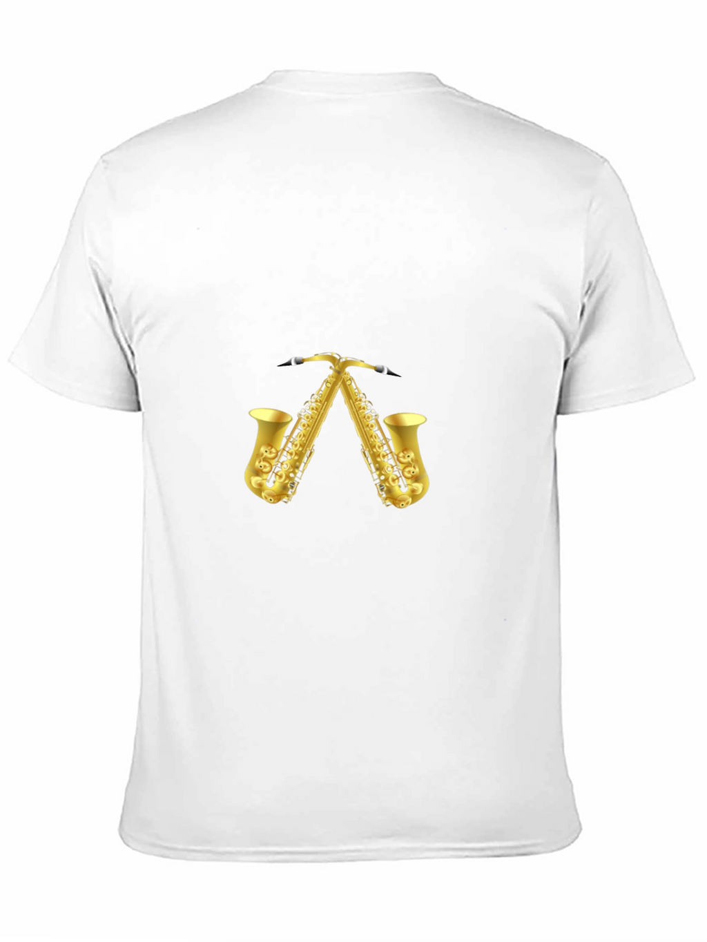 Saxophone Pattern Black T-Shirt