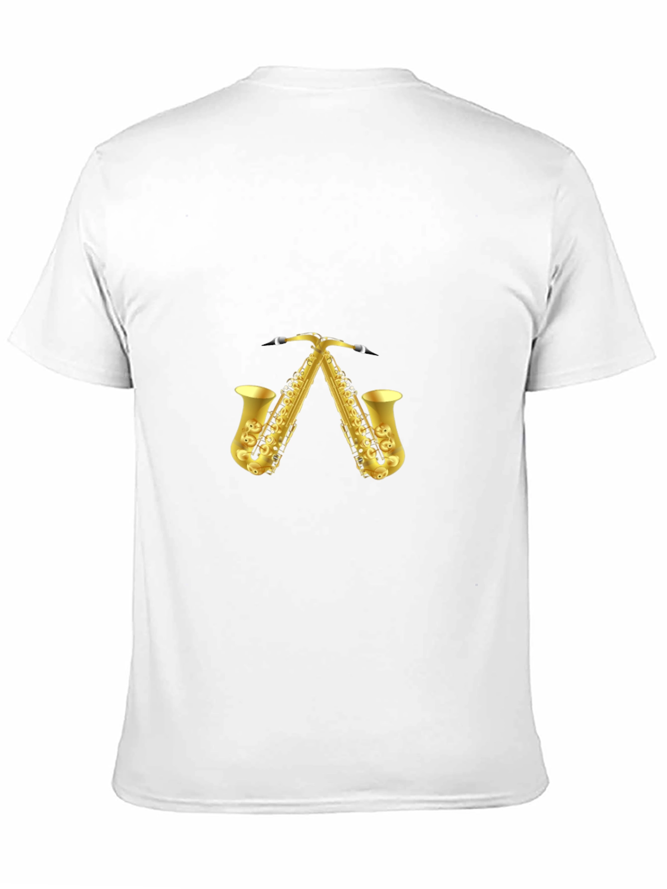 Saxophone Pattern Black T-Shirt