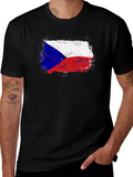 Czech Republic Flag T-Shirt - Grunge Style