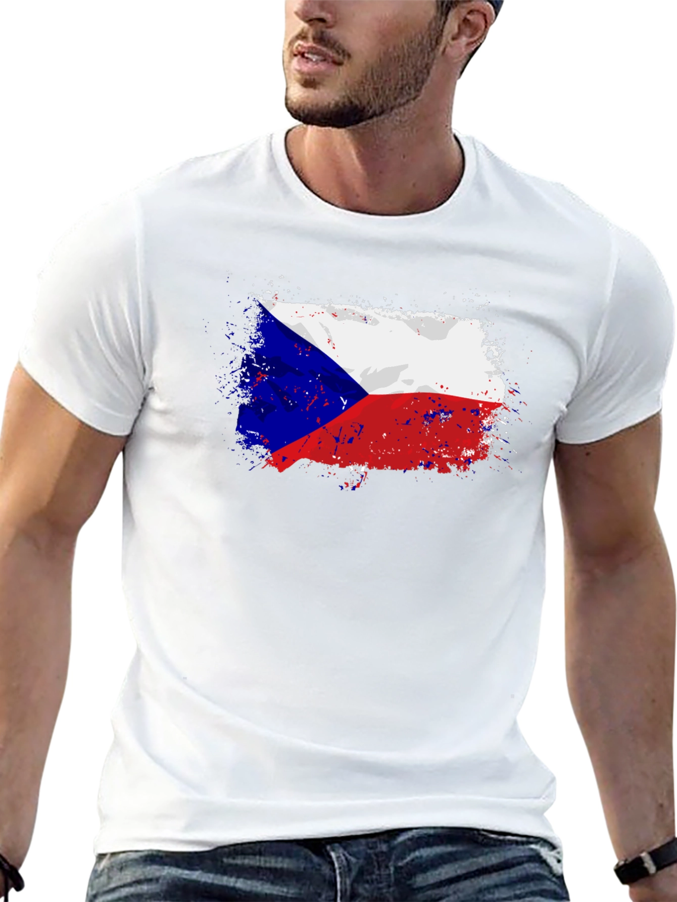 Czech Republic Flag T-Shirt - Grunge Style