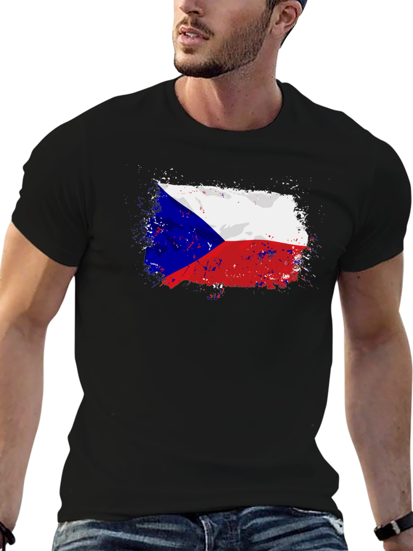 Czech Republic Flag T-Shirt - Grunge Style