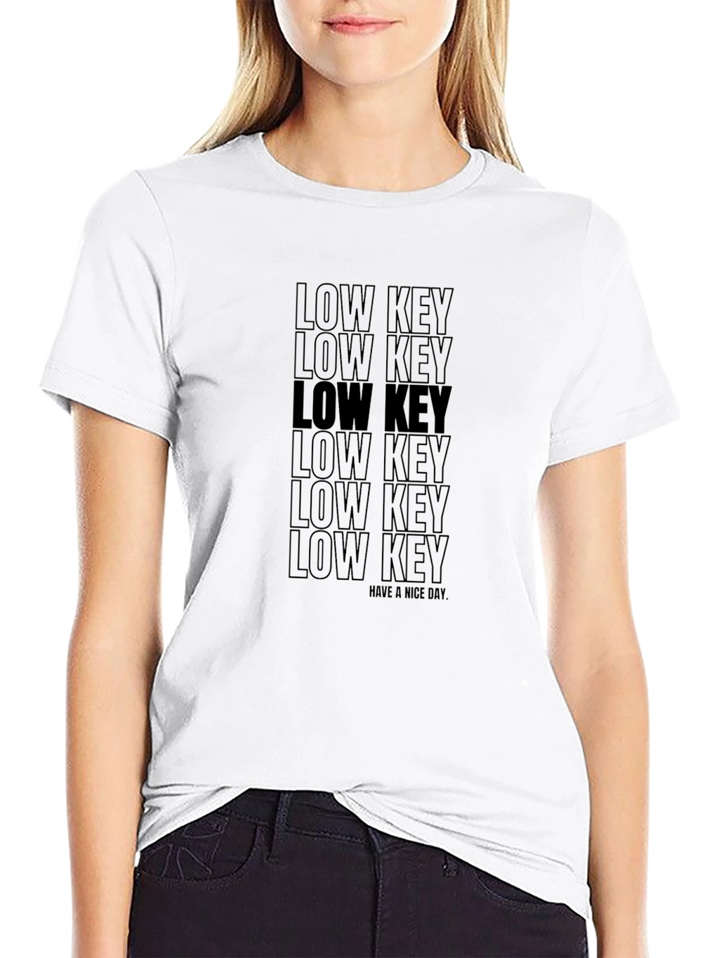 Low Key Graphic Print Mens Black T-Shirt