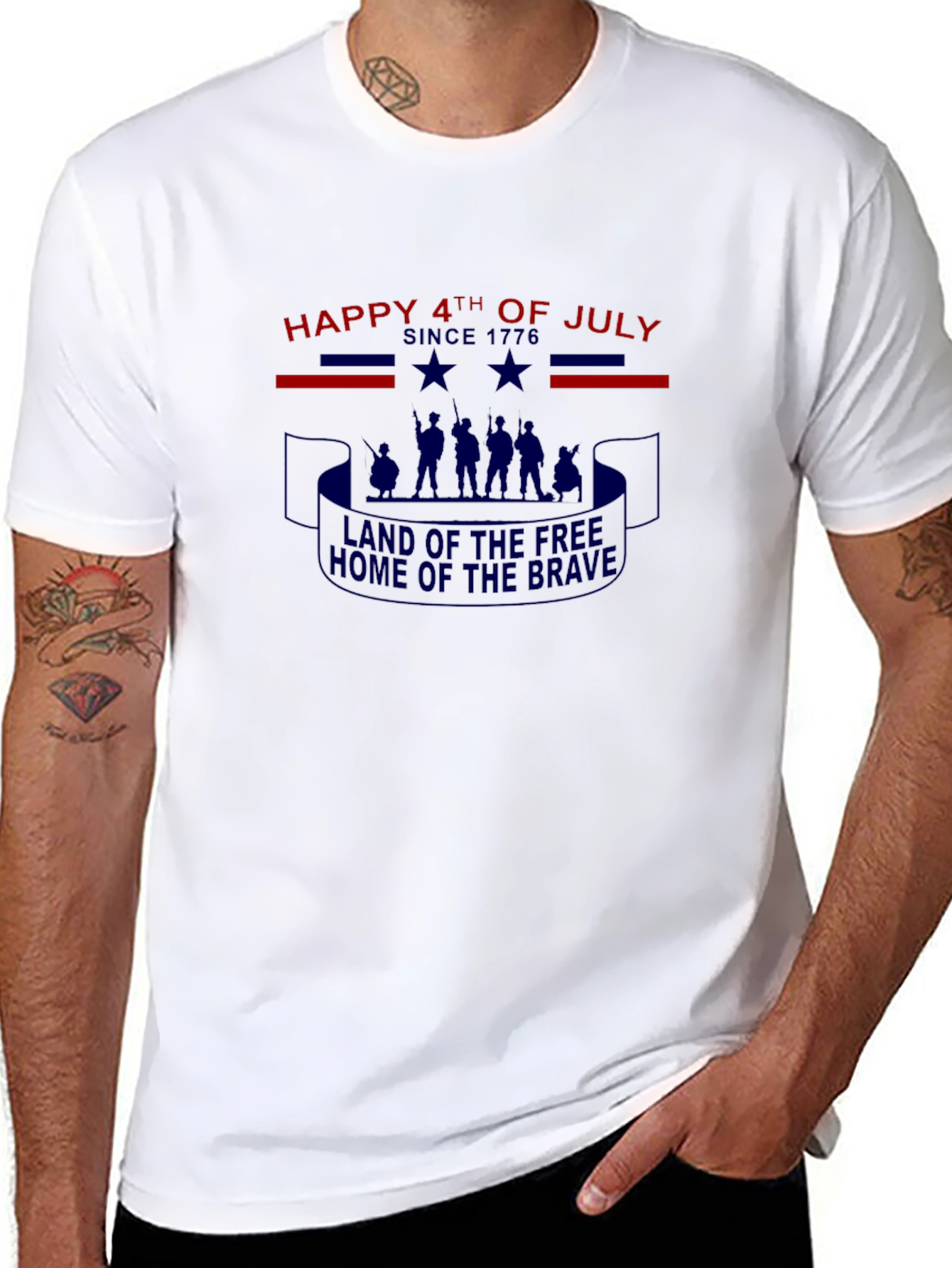 Patriotic 4th of July Black T-Shirt