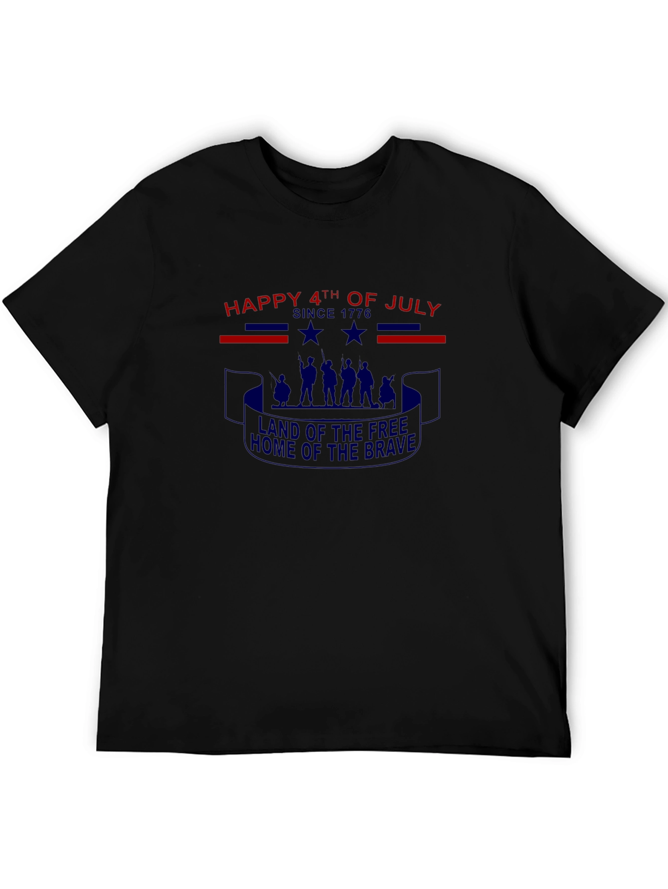 Patriotic 4th of July Black T-Shirt