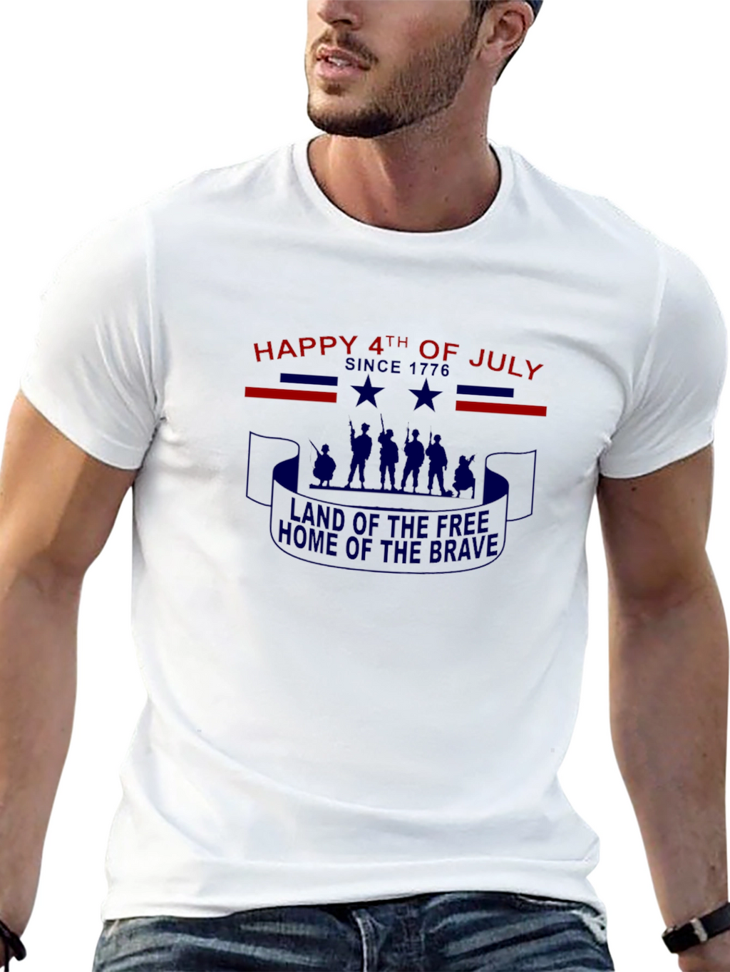 Patriotic 4th of July Black T-Shirt