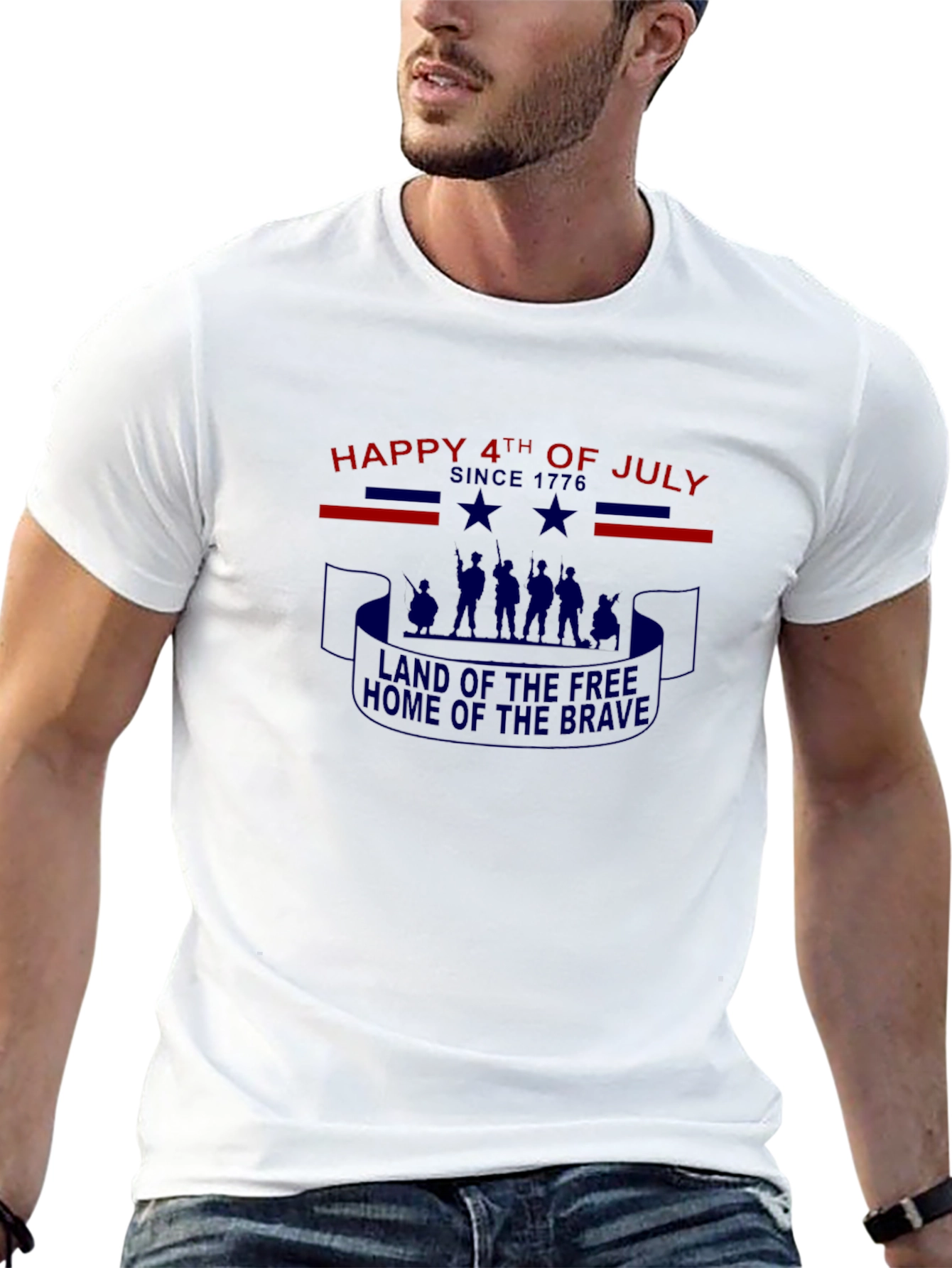 Patriotic 4th of July Black T-Shirt