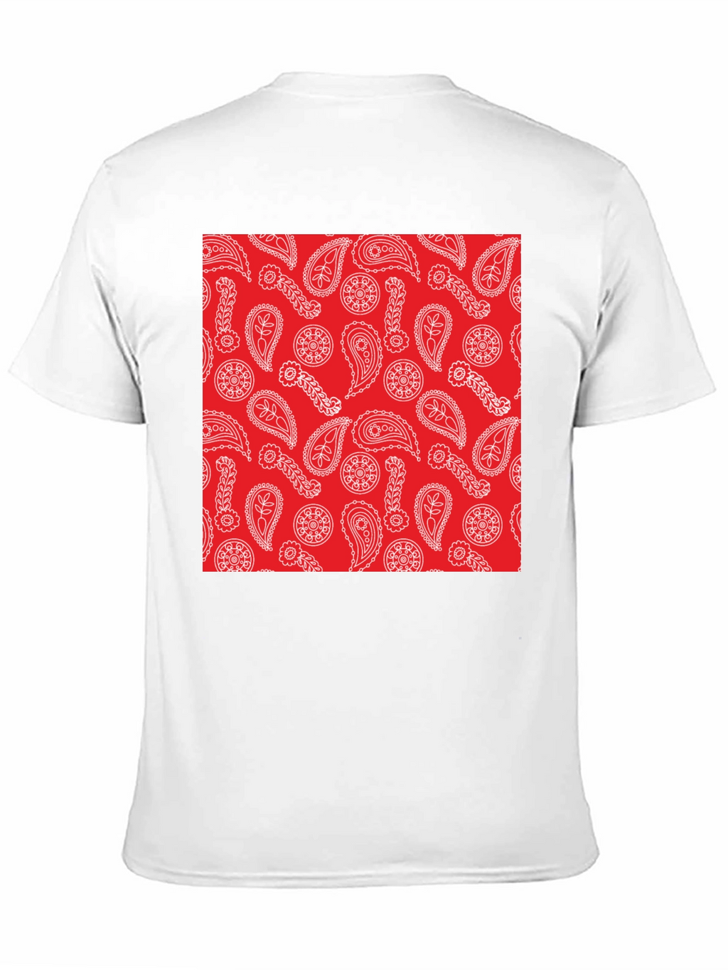 Red Paisley Print Black T-Shirt | Casual Style