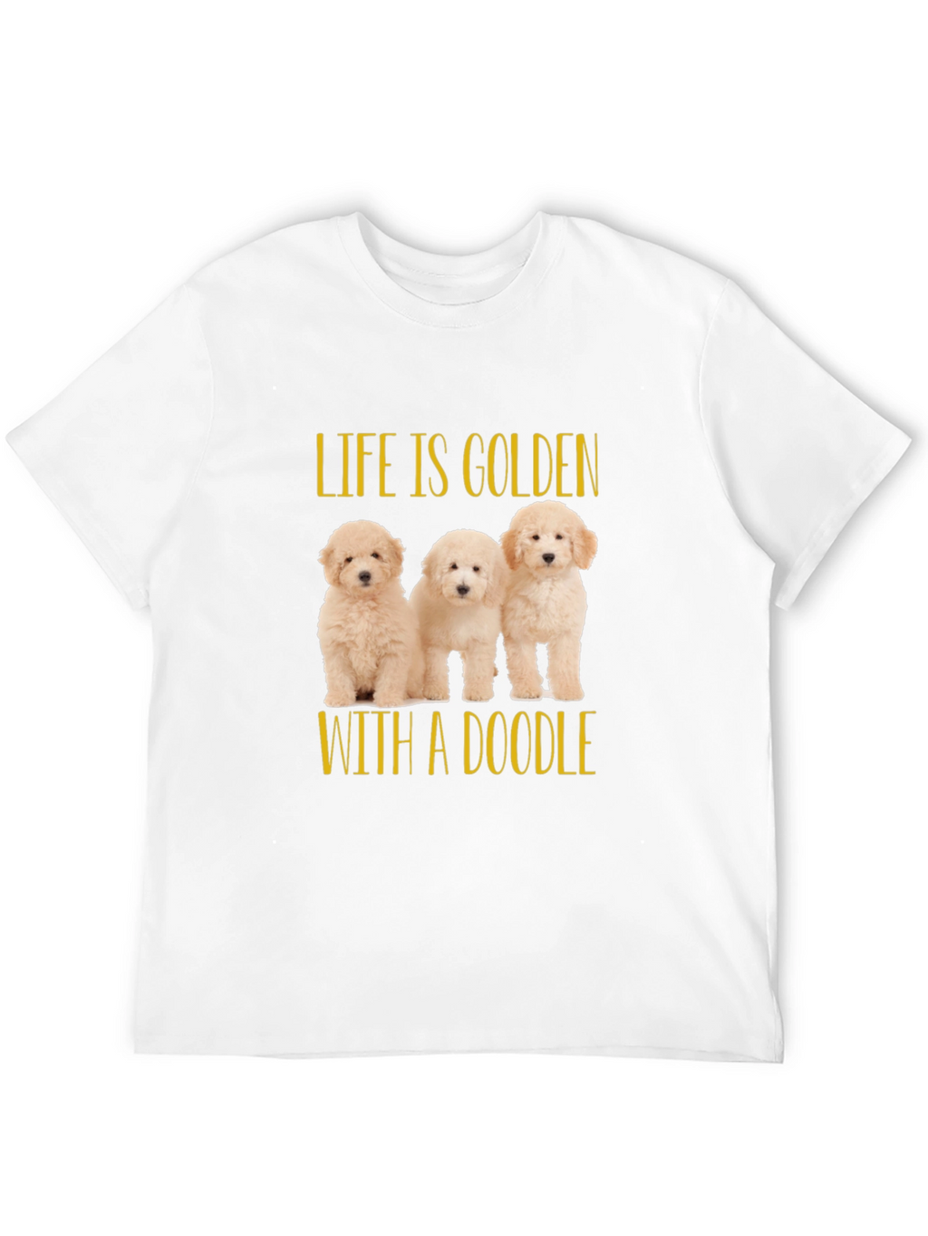 Life is Golden with a Doodle Black T-Shirt