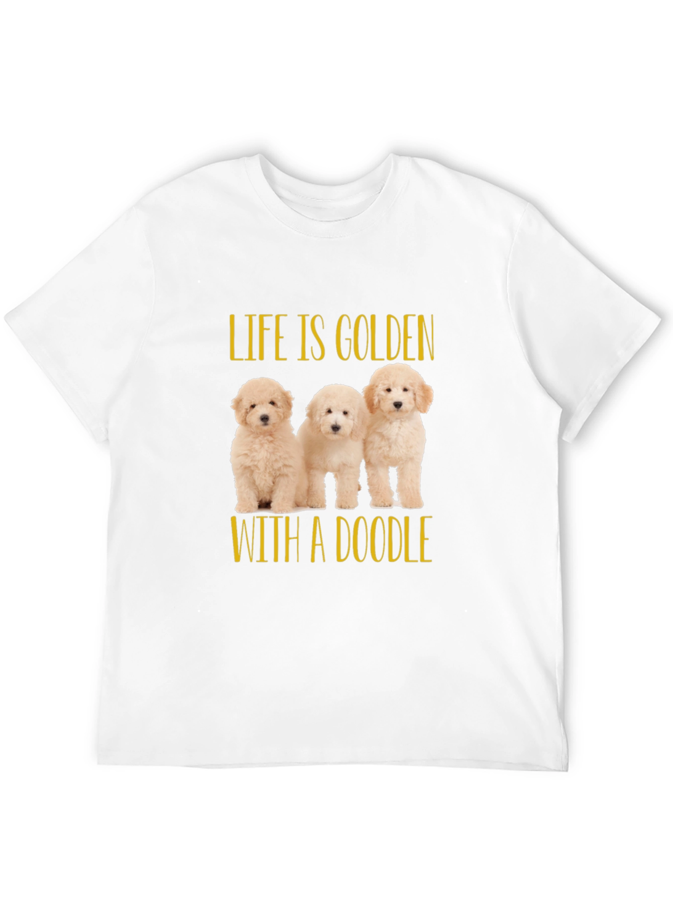 Life is Golden with a Doodle Black T-Shirt