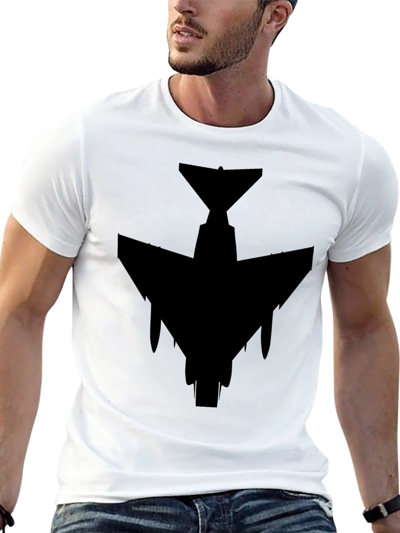 Stealth Jet Black T-Shirt - Military Aviation Style