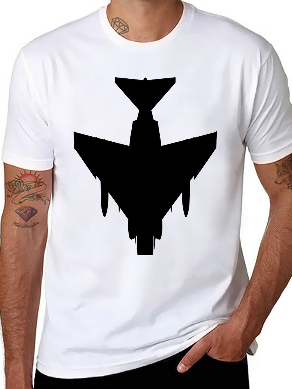 Stealth Jet Black T-Shirt - Military Aviation Style