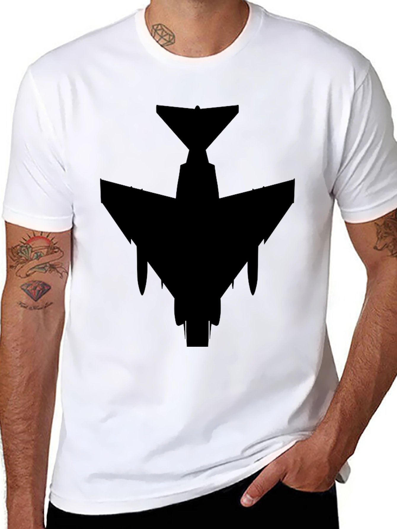 Stealth Jet Black T-Shirt - Military Aviation Style