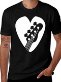 Bass Guitar Heart Graphic Tee - Musicians T-Shirt