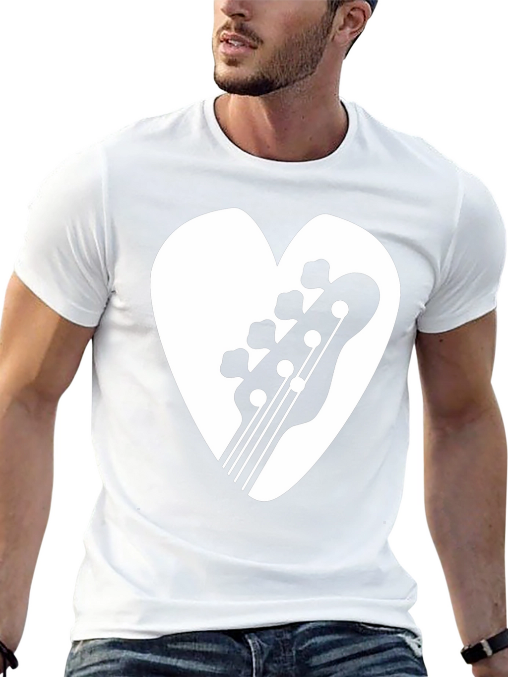 Bass Guitar Heart Graphic Tee - Musicians T-Shirt