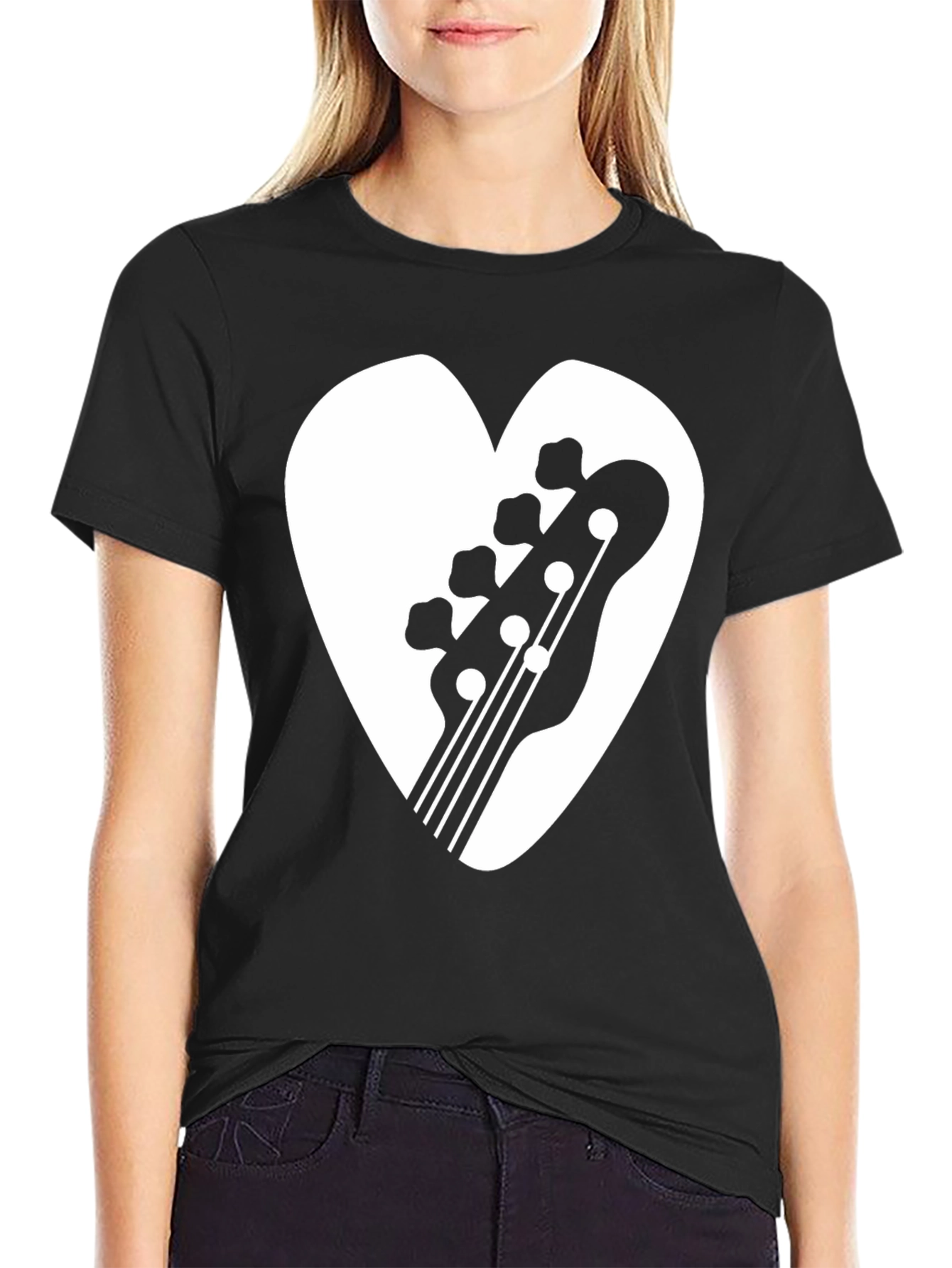 Bass Guitar Heart Graphic Tee - Musicians T-Shirt