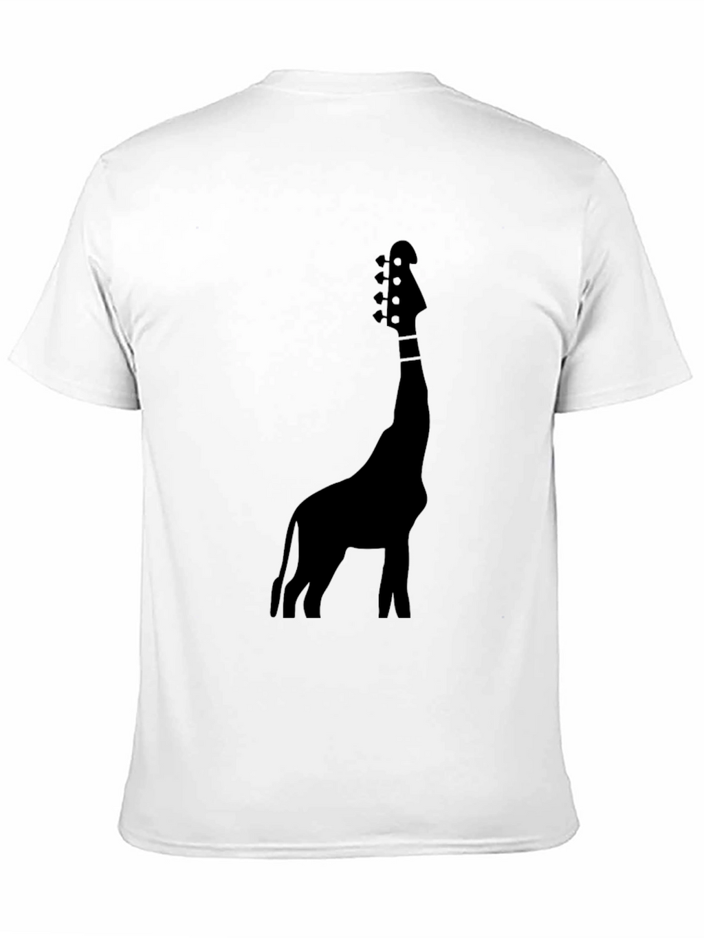 Giraffe Guitar Graphic Tee - Black Cotton Blend T-Shirt