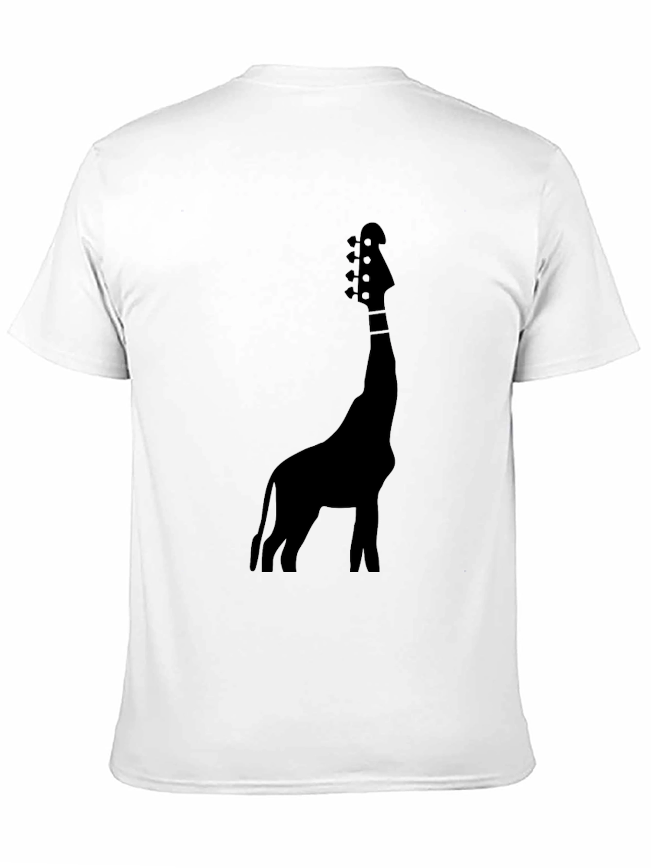 Giraffe Guitar Graphic Tee - Black Cotton Blend T-Shirt