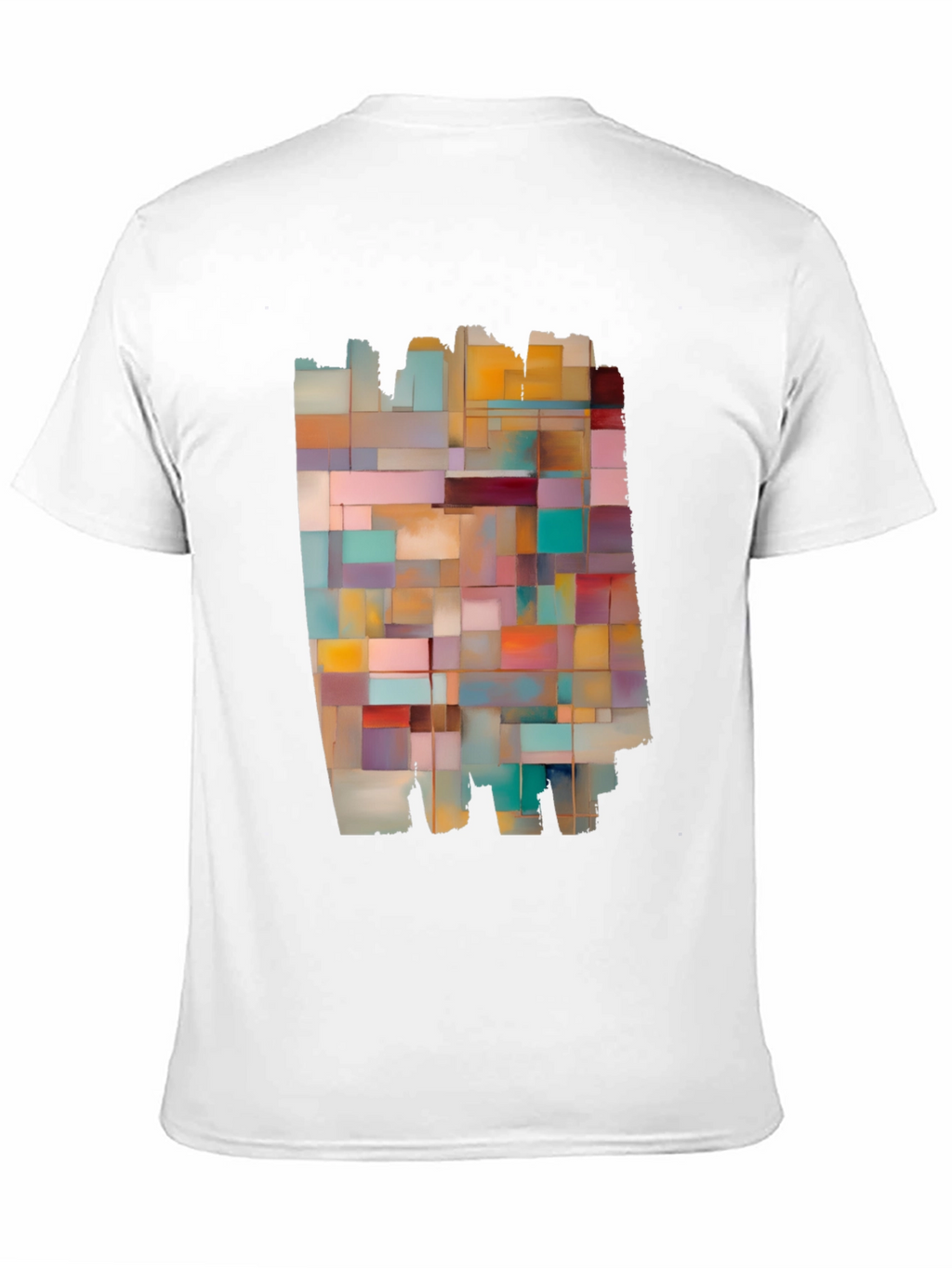 Modern Abstract Block Design Black T-Shirt