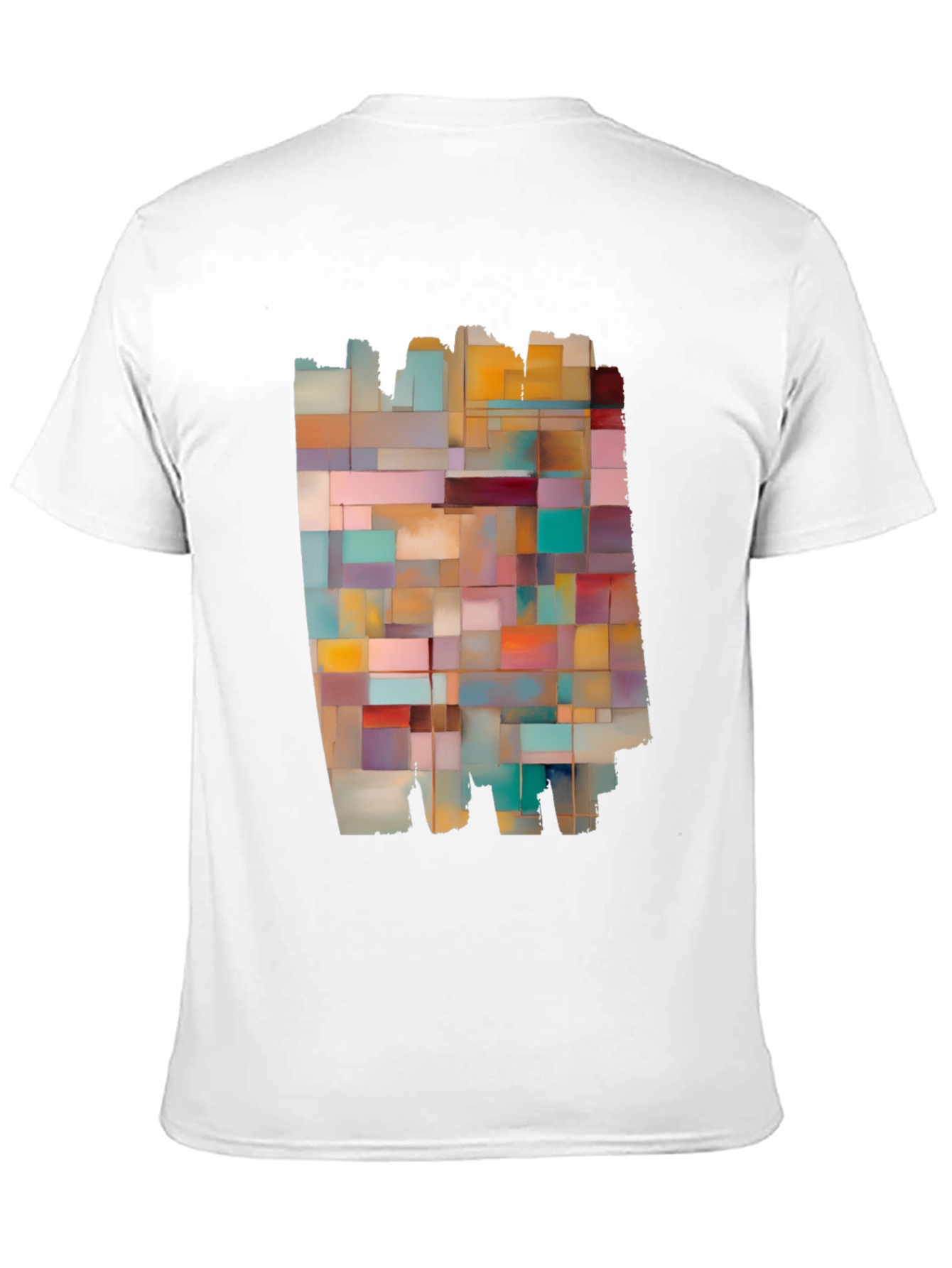 Modern Abstract Block Design Black T-Shirt