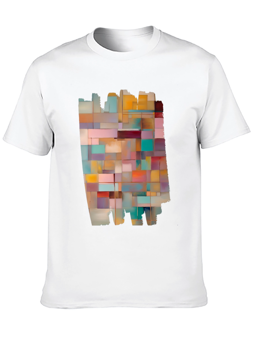 Modern Abstract Block Design Black T-Shirt