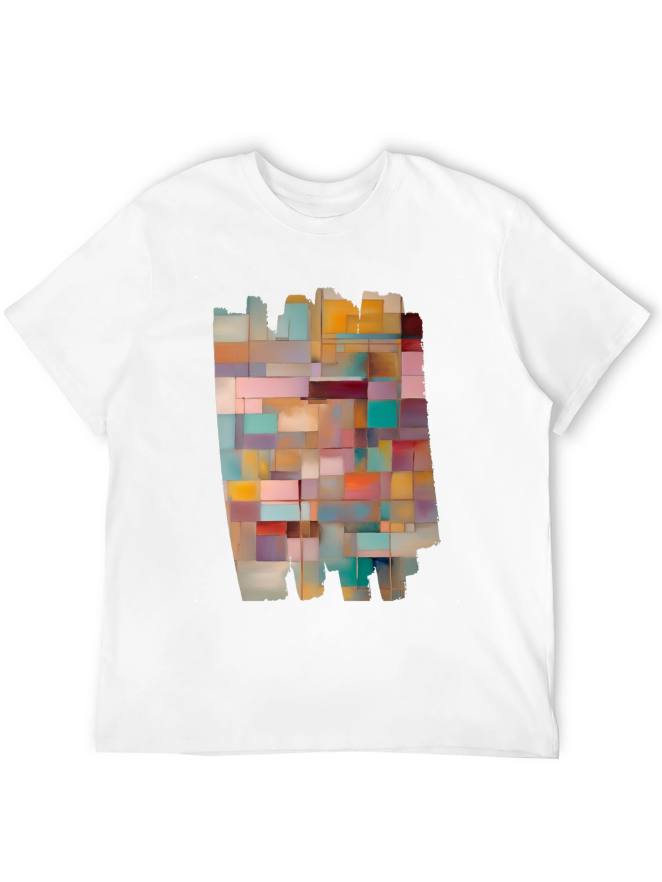 Modern Abstract Block Design Black T-Shirt