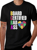 BCBA Bad Ass Autism Puzzle Heart T-Shirt