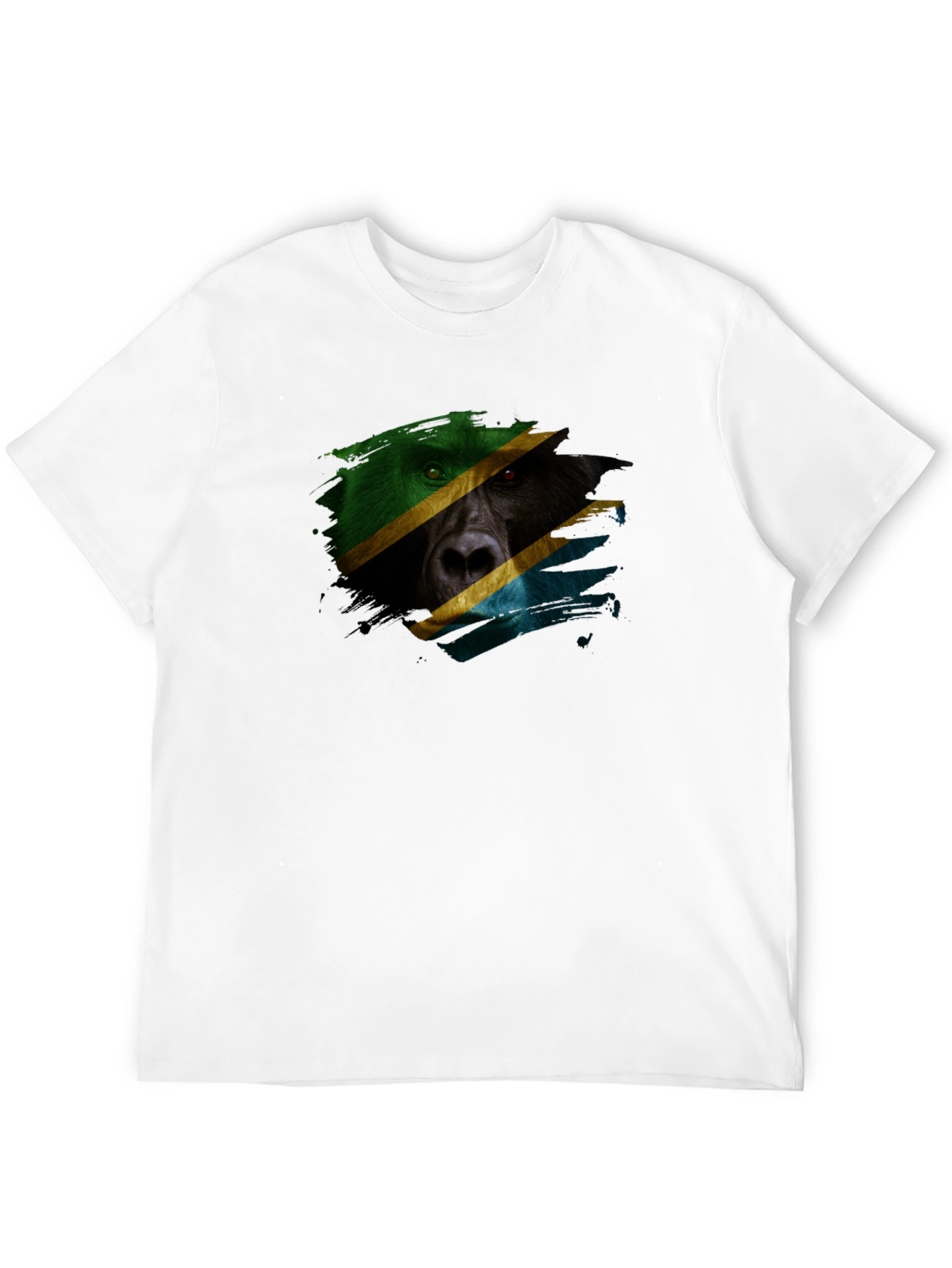 Tanzania Flag Bear Black T-Shirt