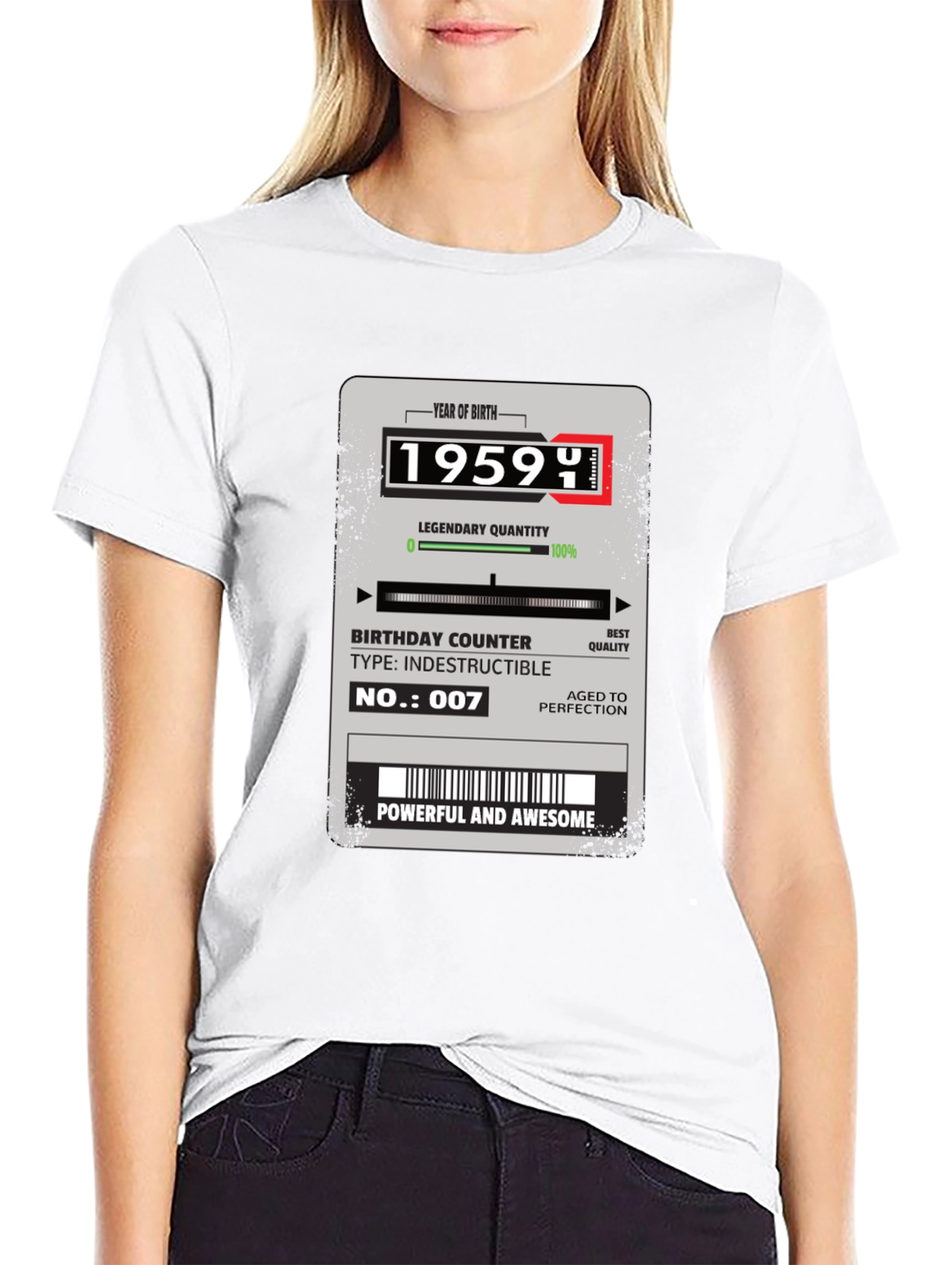 1959 Birthday Gift T-Shirt - Powerful & Awesome